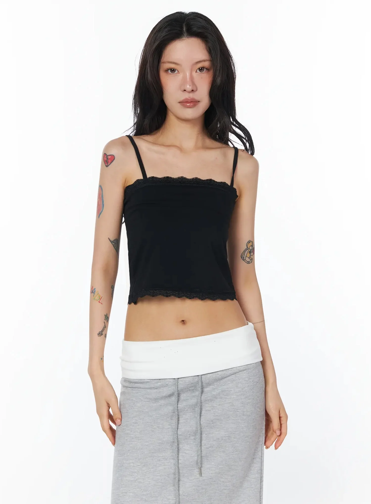 Lace Trim Sleeveless Camisole IU509 - Image 2