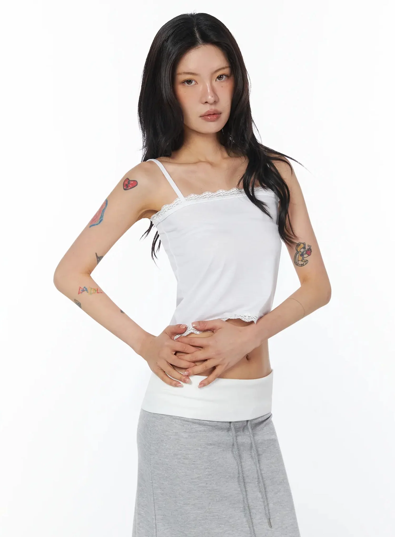 Lace Trim Sleeveless Camisole IU509 - Image 8