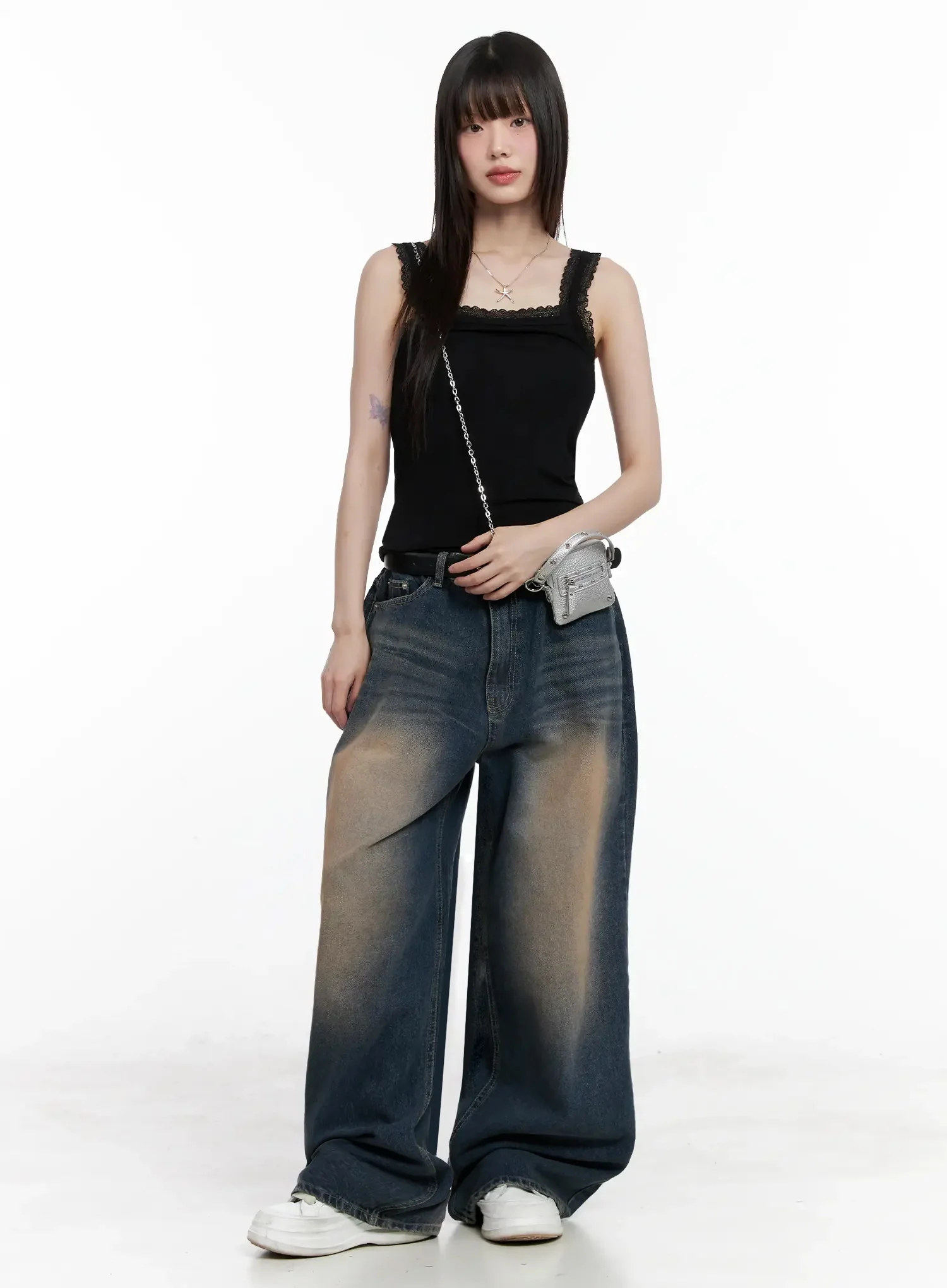 Lace-Trim Sleeveless Tank Top IL531 - Image 3