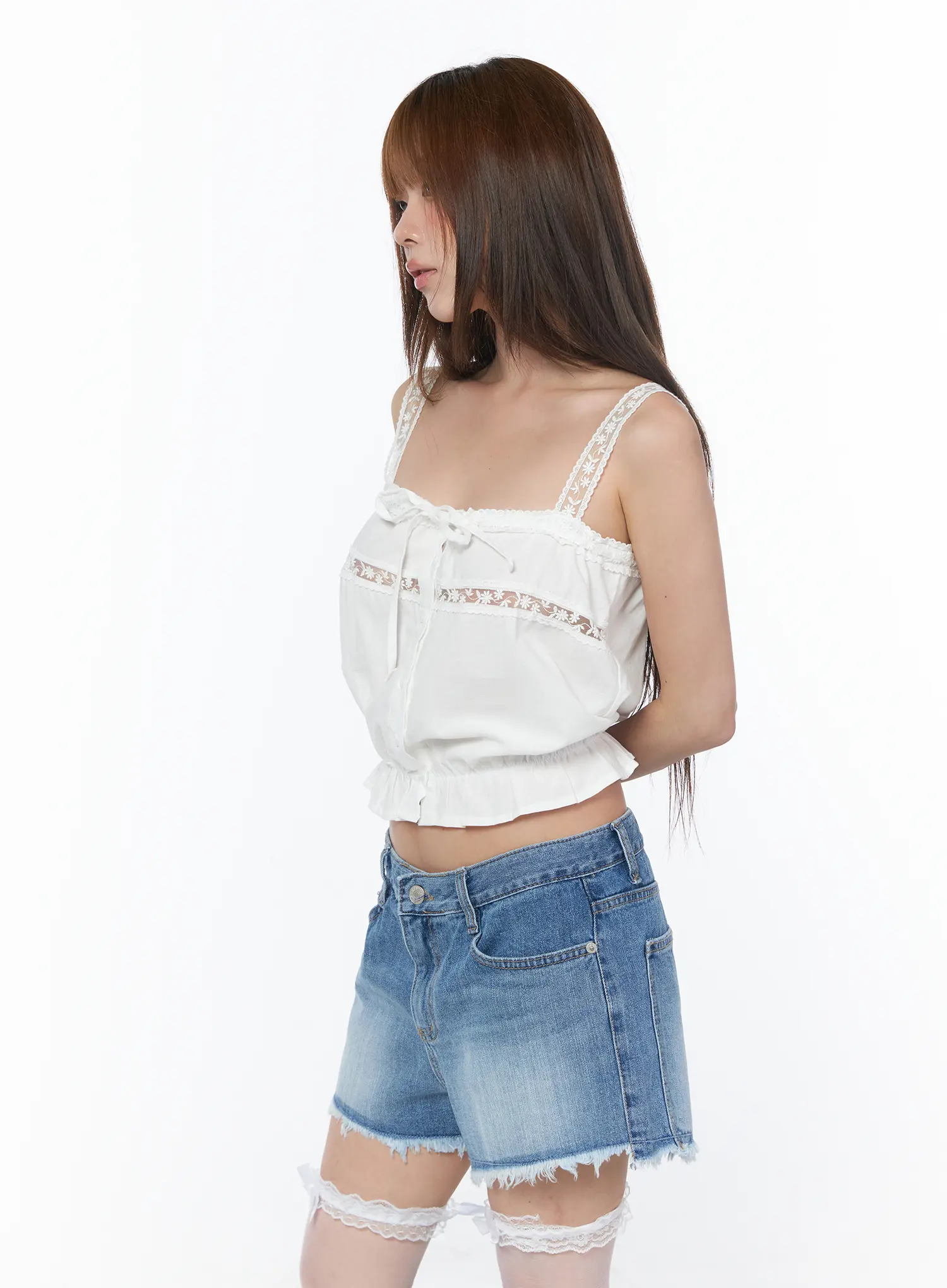 Lace Trim Sleeveless Top CY529 - Image 6