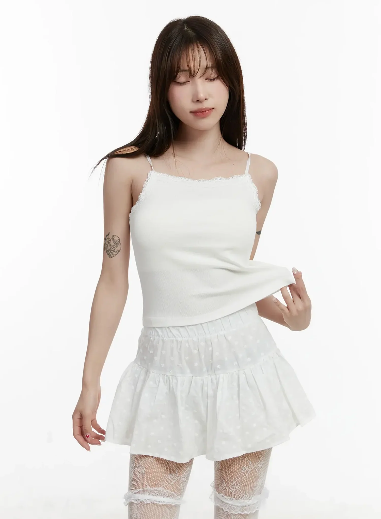 Lace Trim Sleeveless Top IJ521 - Image 5