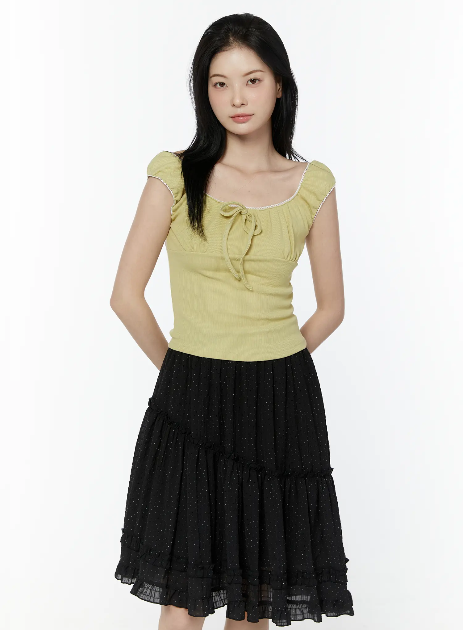 Lace-Trim Sleeveless Top IU505 - Image 10