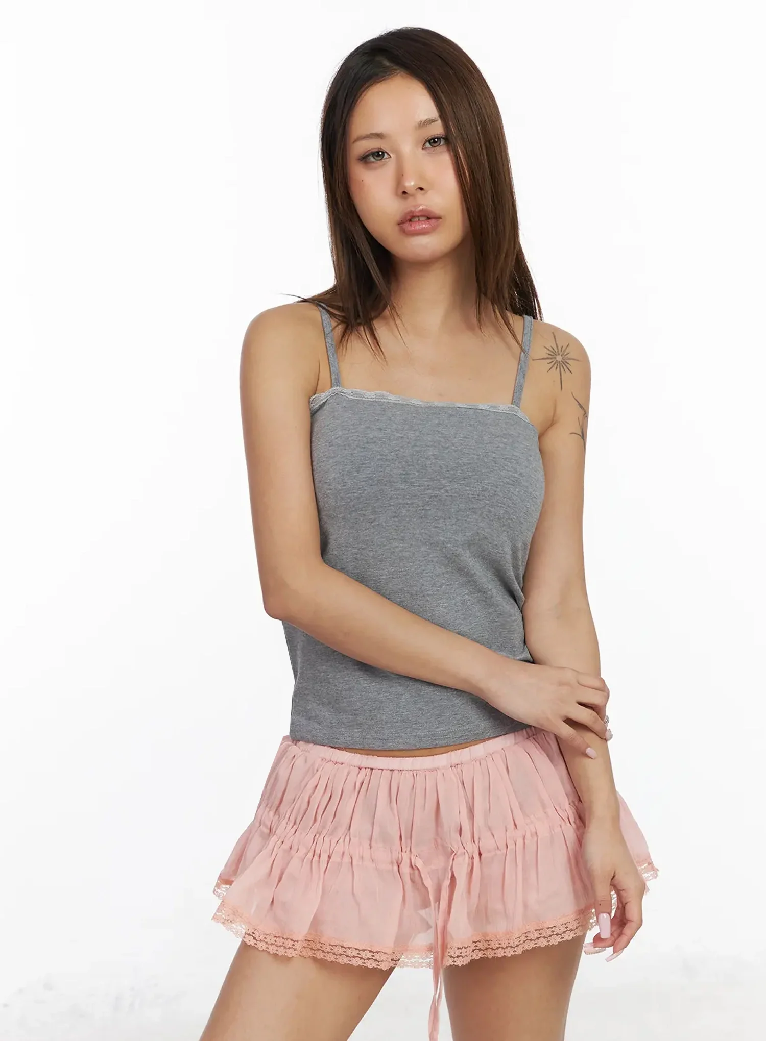 Lace Trim Straight Neck Tank IY501 - Image 15
