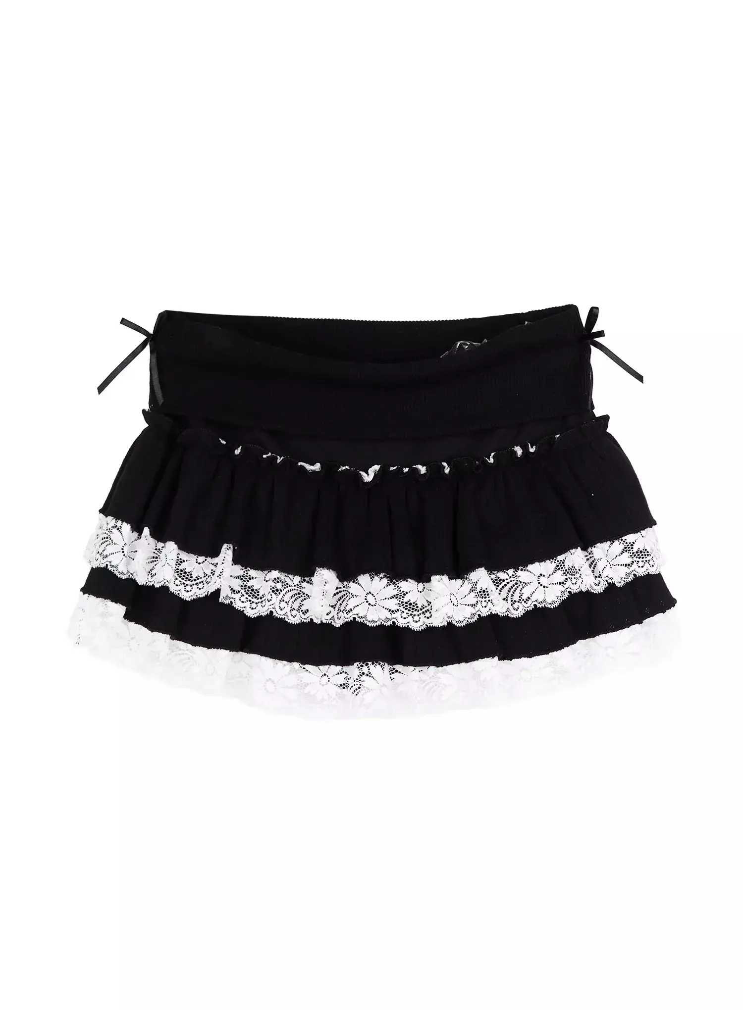 Lace Trim Tiered Mini Skirt IU518 - Image 15