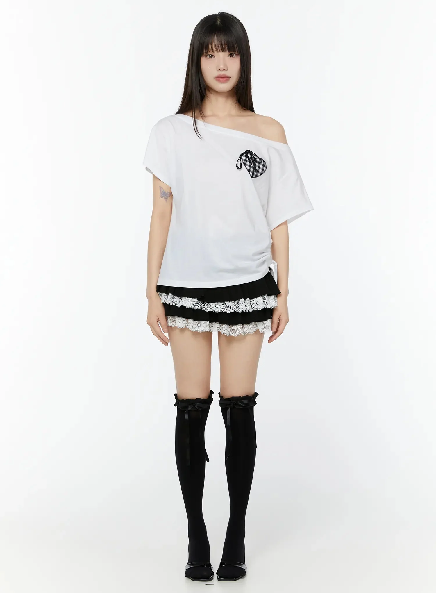 Lace Trim Tiered Mini Skirt IU518 - Image 7