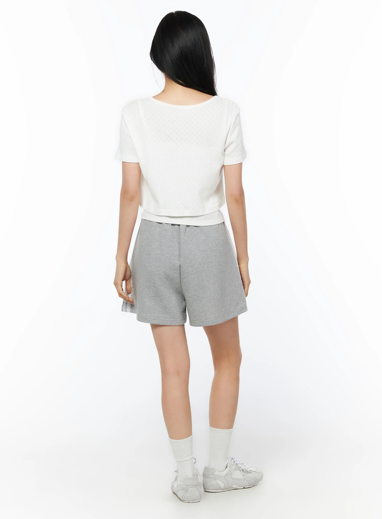 Lace Trim Track Shorts IU519 - Image 11