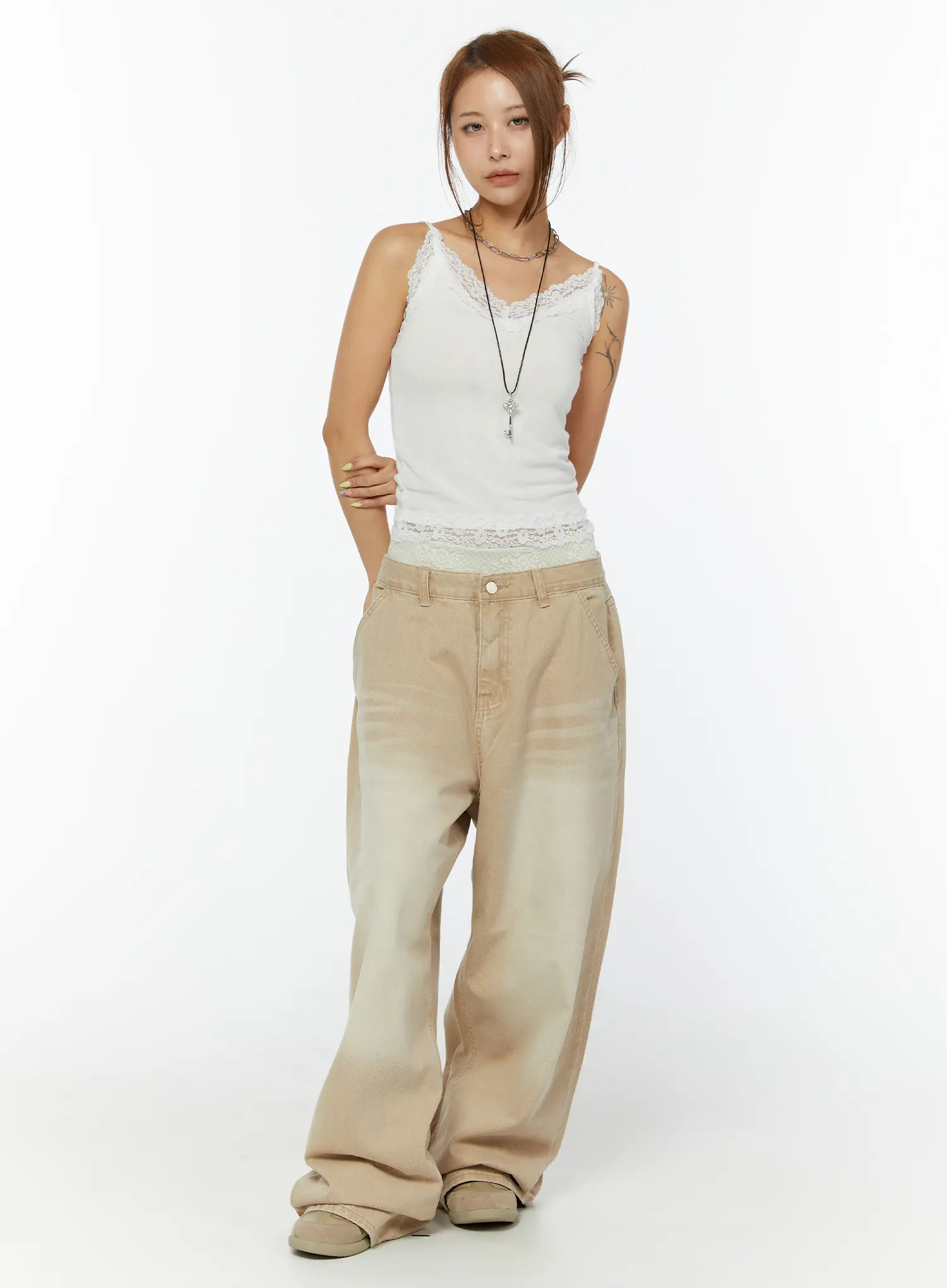 Lace Trim V-Neck Camisole CY521 - Image 3