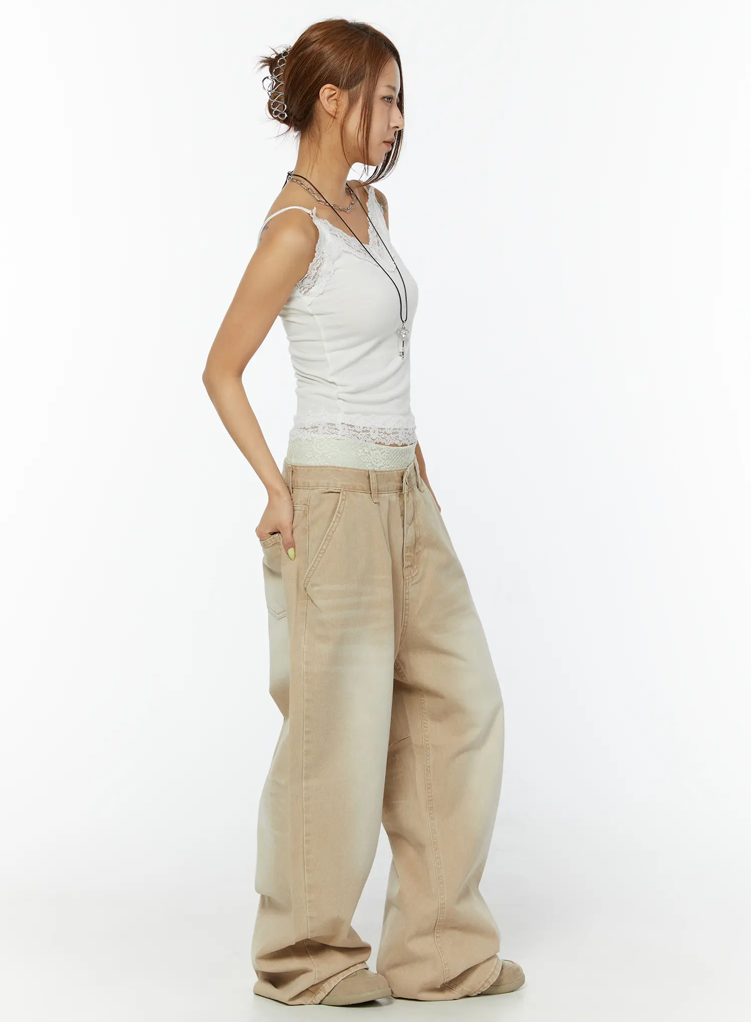 Lace Trim V-Neck Camisole CY521 - Image 7