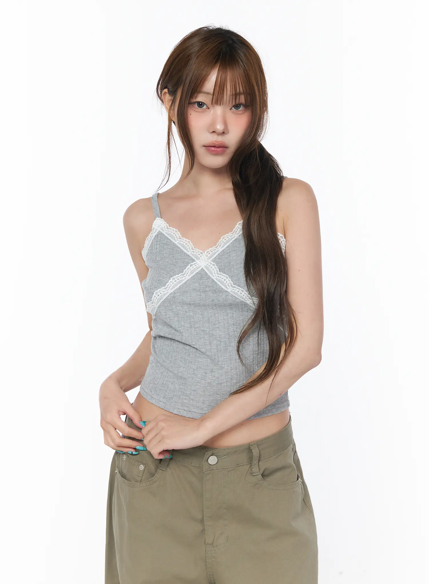 Lace Trim V-Neck Camisole CY529 - Image 10