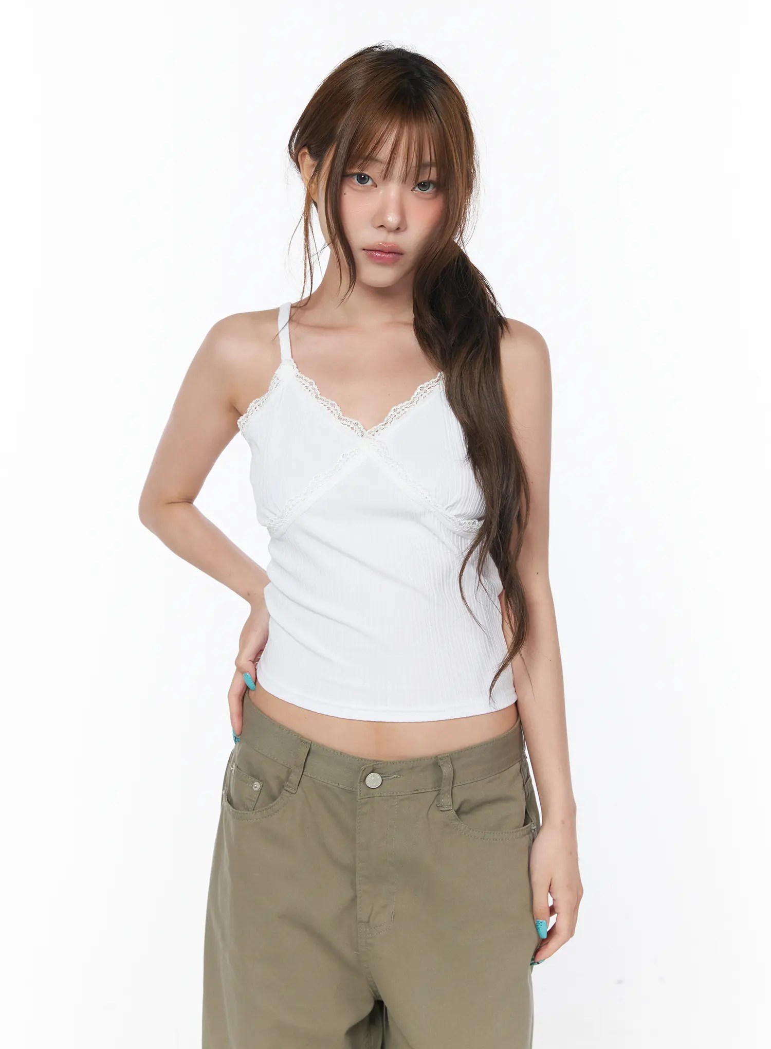 Lace Trim V-Neck Camisole CY529 - Image 11