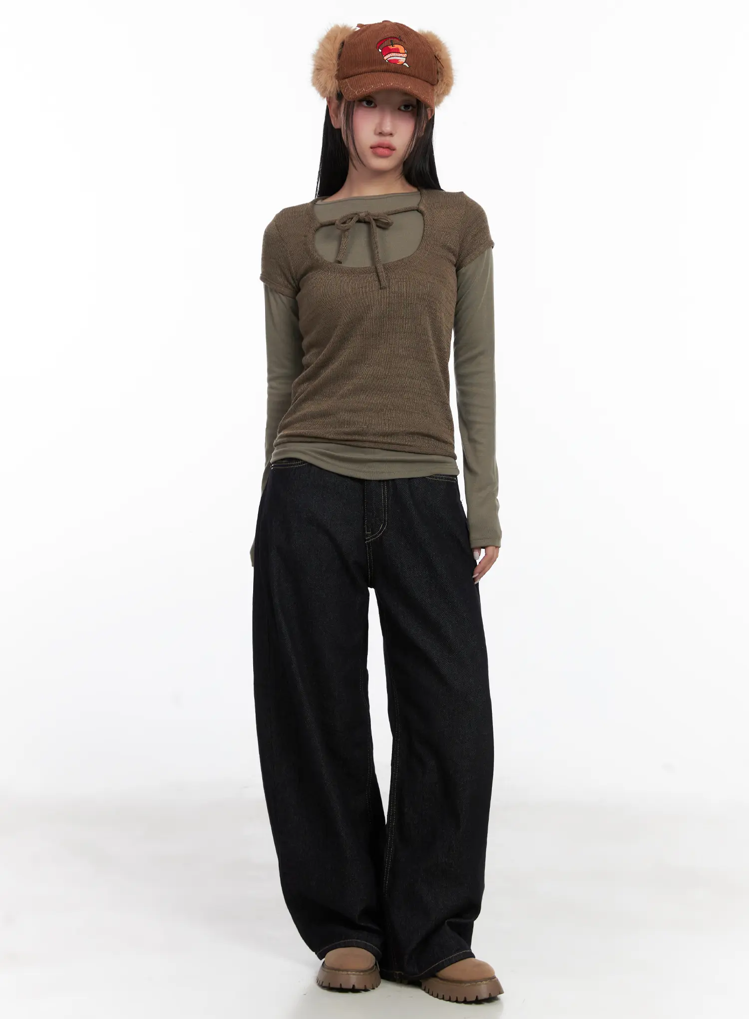 Layered Knit Tie Top Set CD501 - Image 2