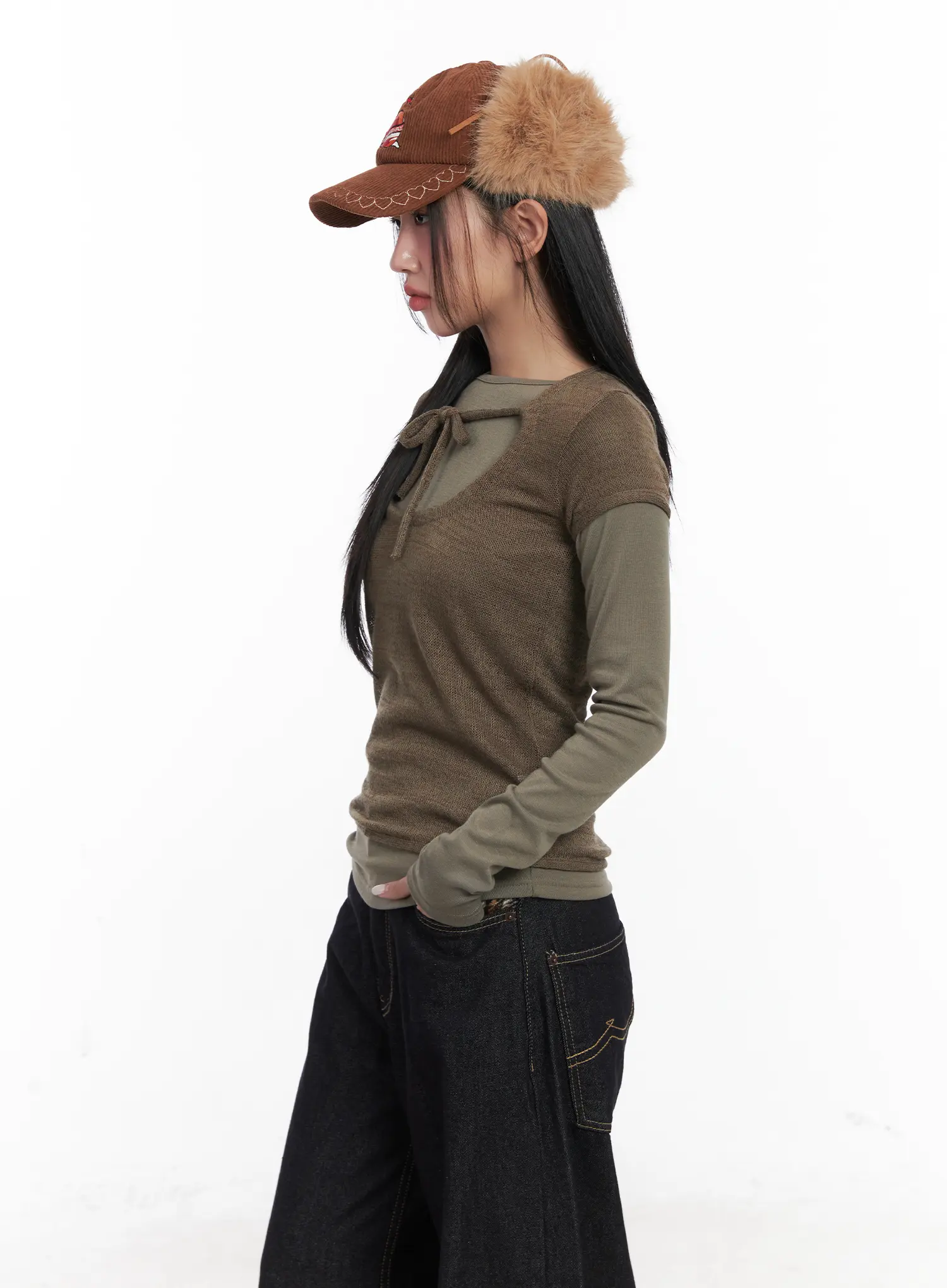 Layered Knit Tie Top Set CD501 - Image 5