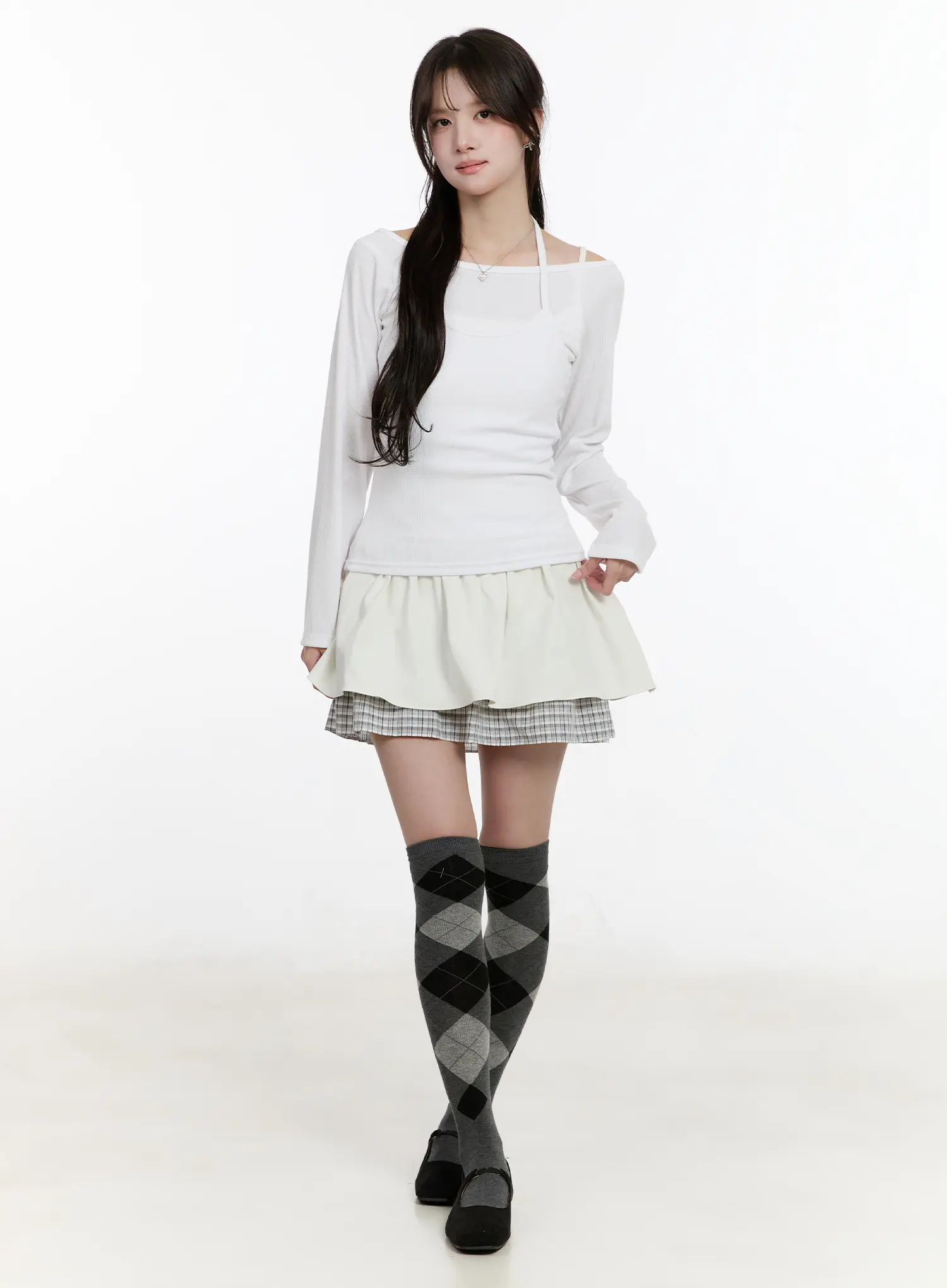Layered Off-Shoulder Long Sleeve Top CM510 - Image 3