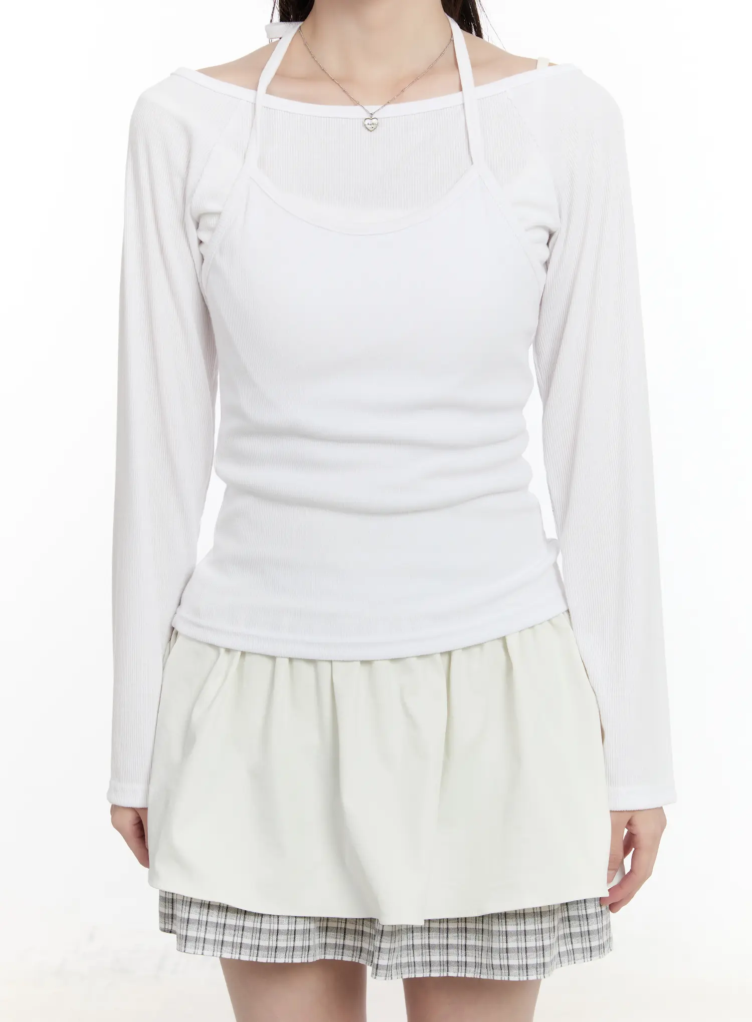 Layered Off-Shoulder Long Sleeve Top CM510 - Image 4