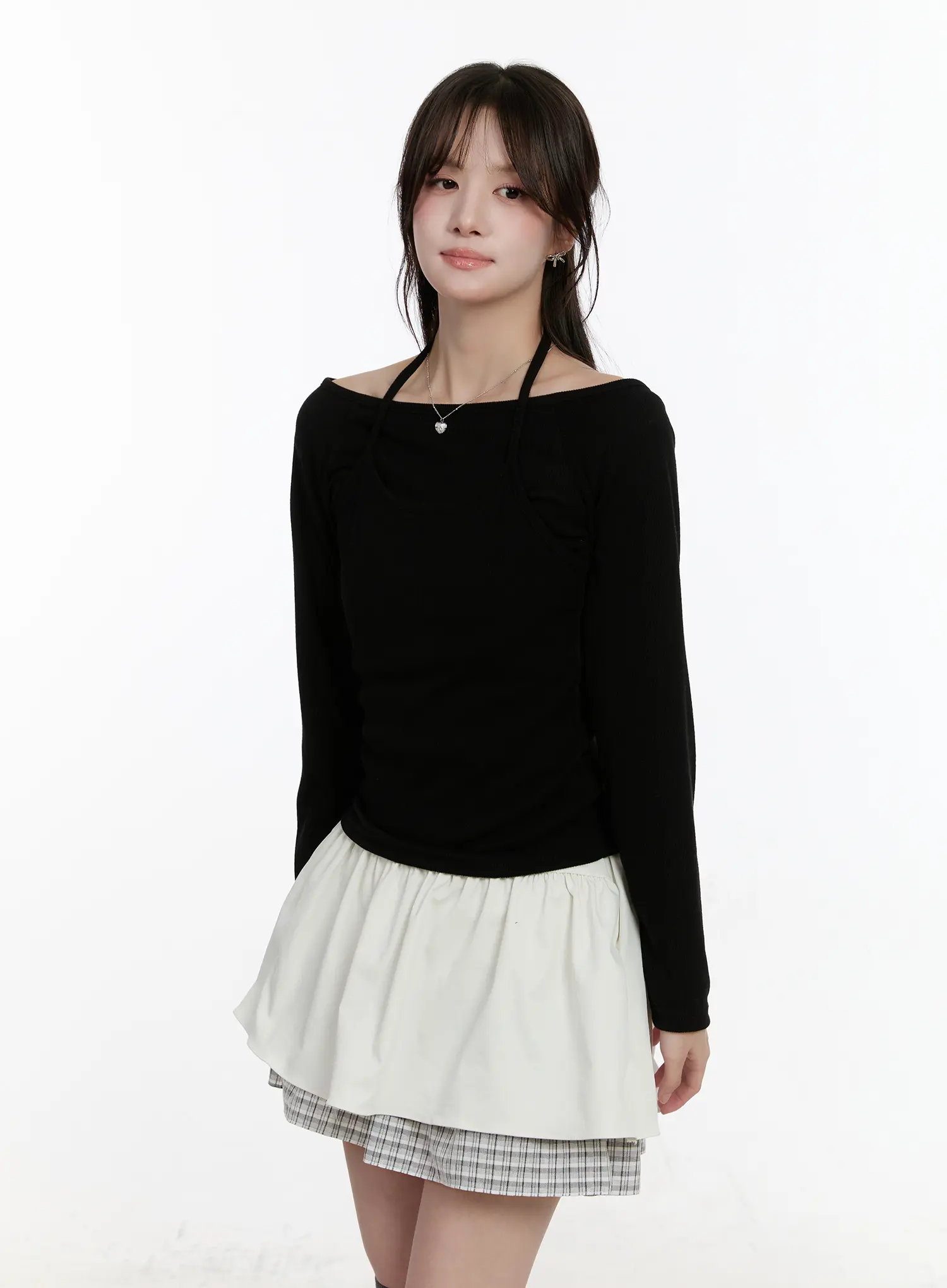 Layered Off-Shoulder Long Sleeve Top CM510 - Image 7