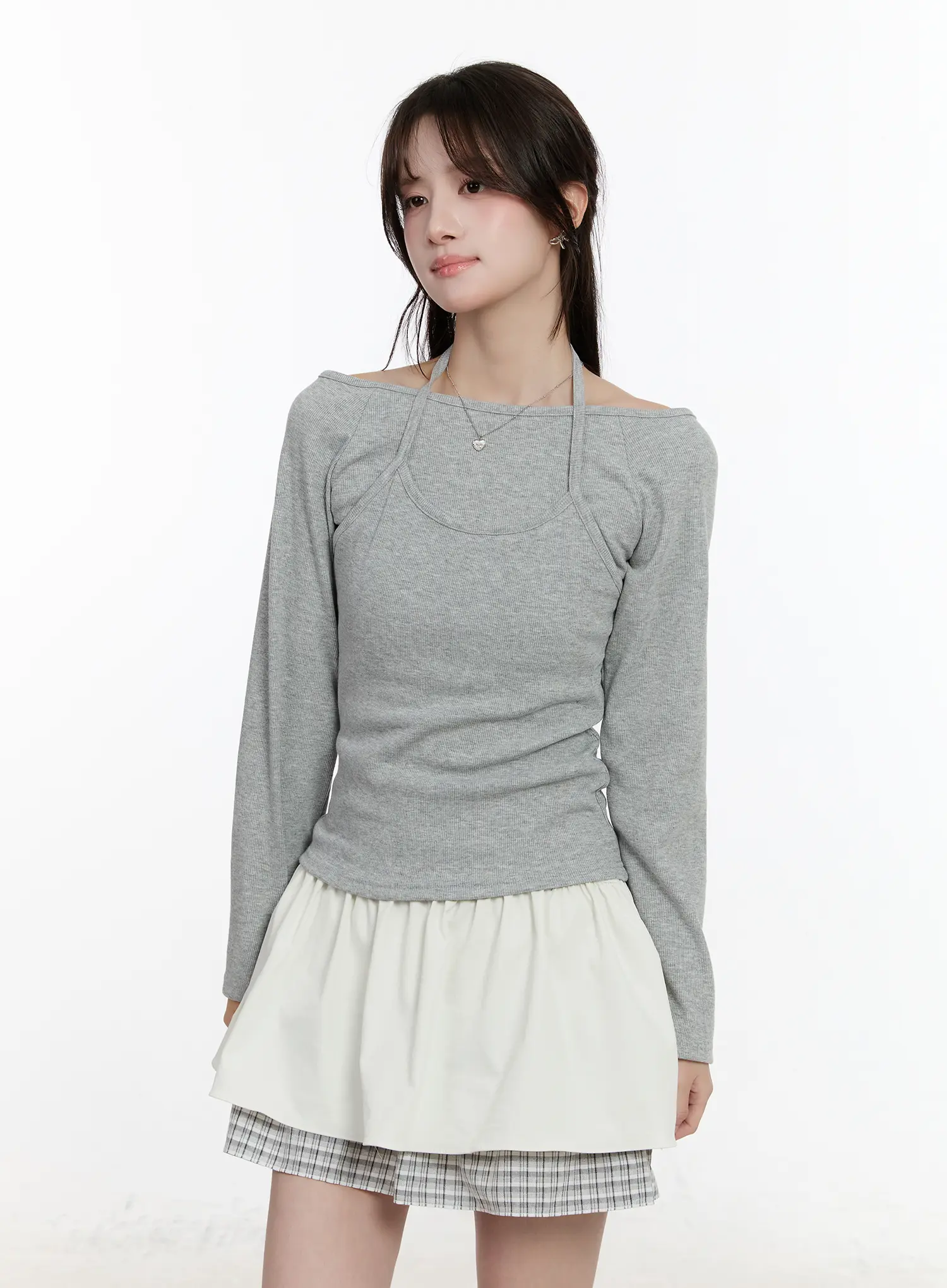 Layered Off-Shoulder Long Sleeve Top CM510 - Image 9