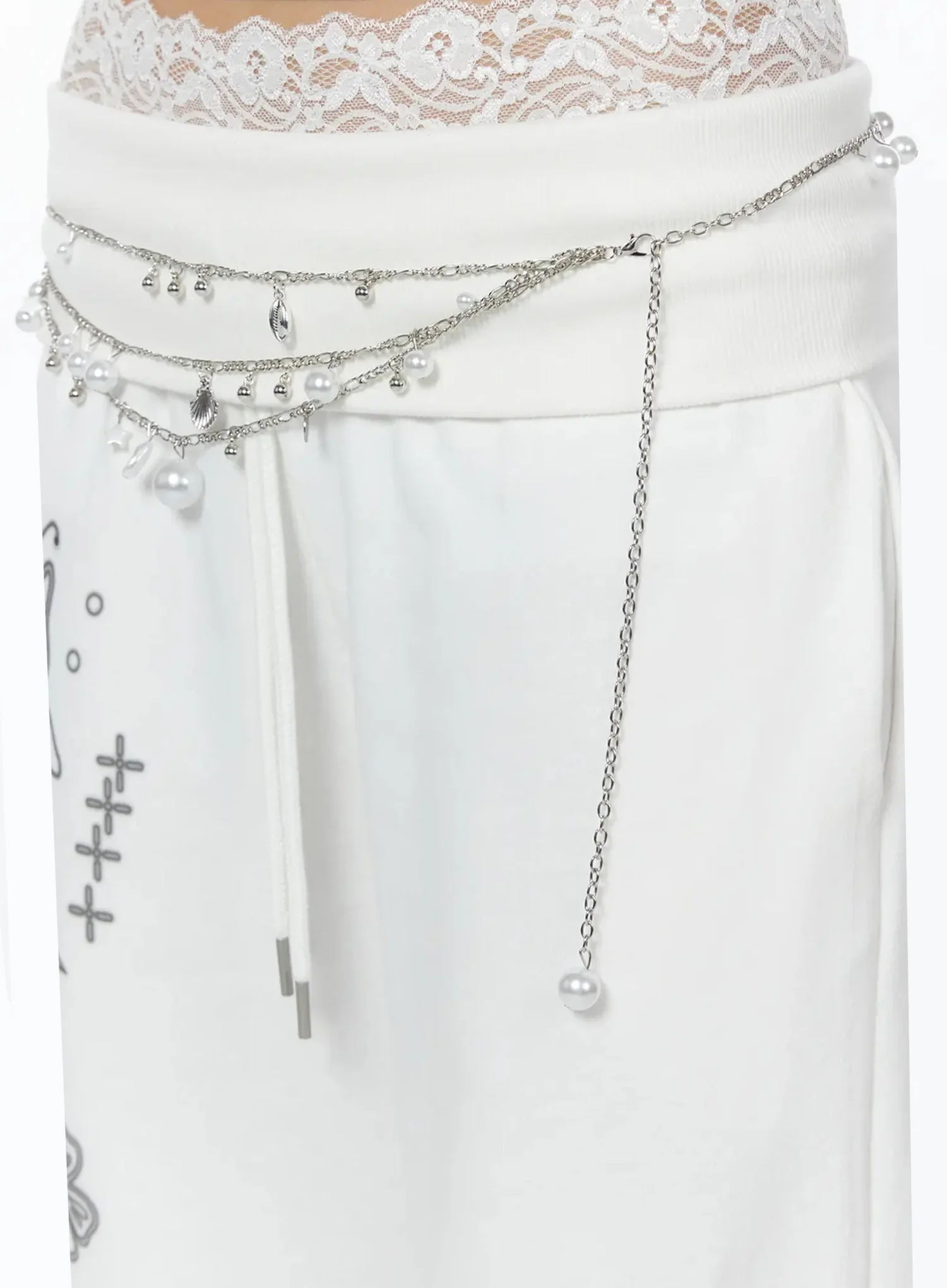 Layered Pearl Chain Belt IU508 - Image 5