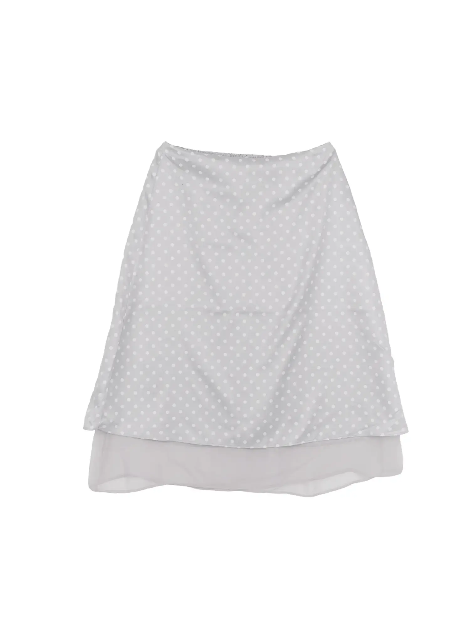 Layered Polka Dot Satin Midi-Skirt CM520 - Image 10