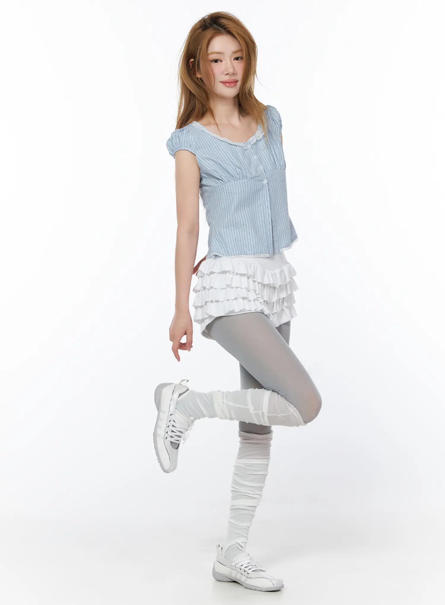 Layered Ruffle Mini Skirt CY508 - Image 3