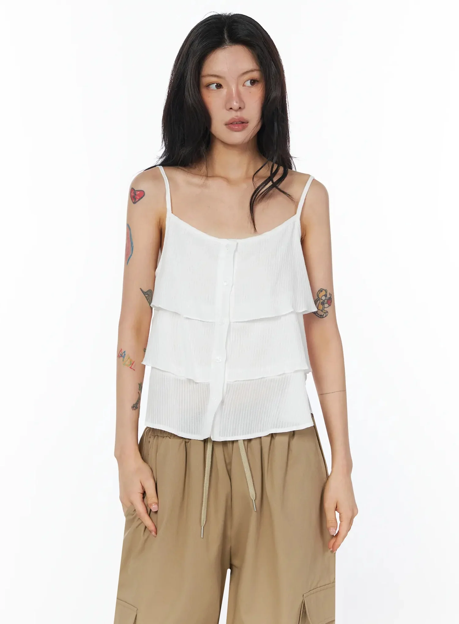 Layered Ruffle Stitch Blouse IU509 - Image 11