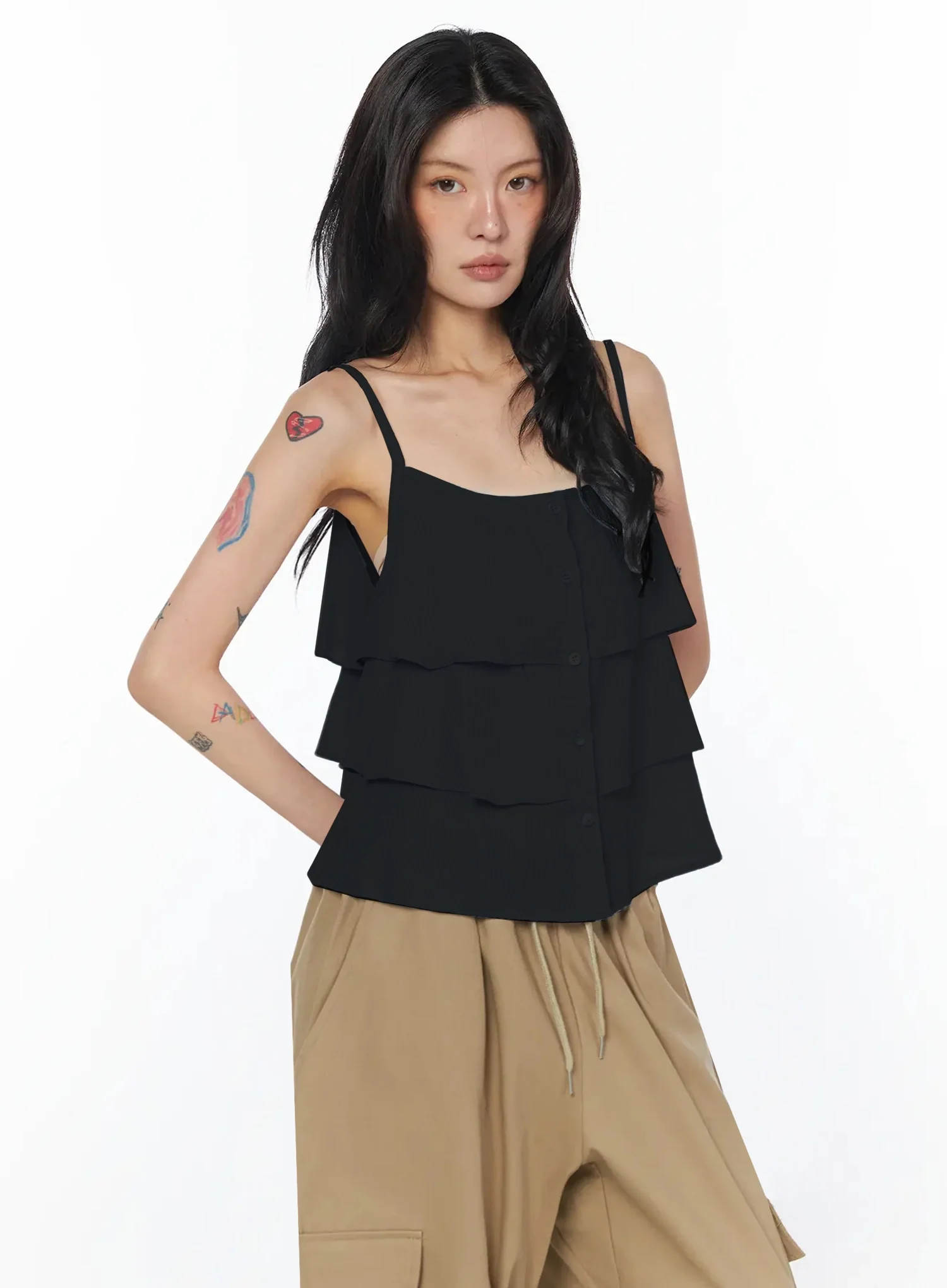 Layered Ruffle Stitch Blouse IU509 - Image 12