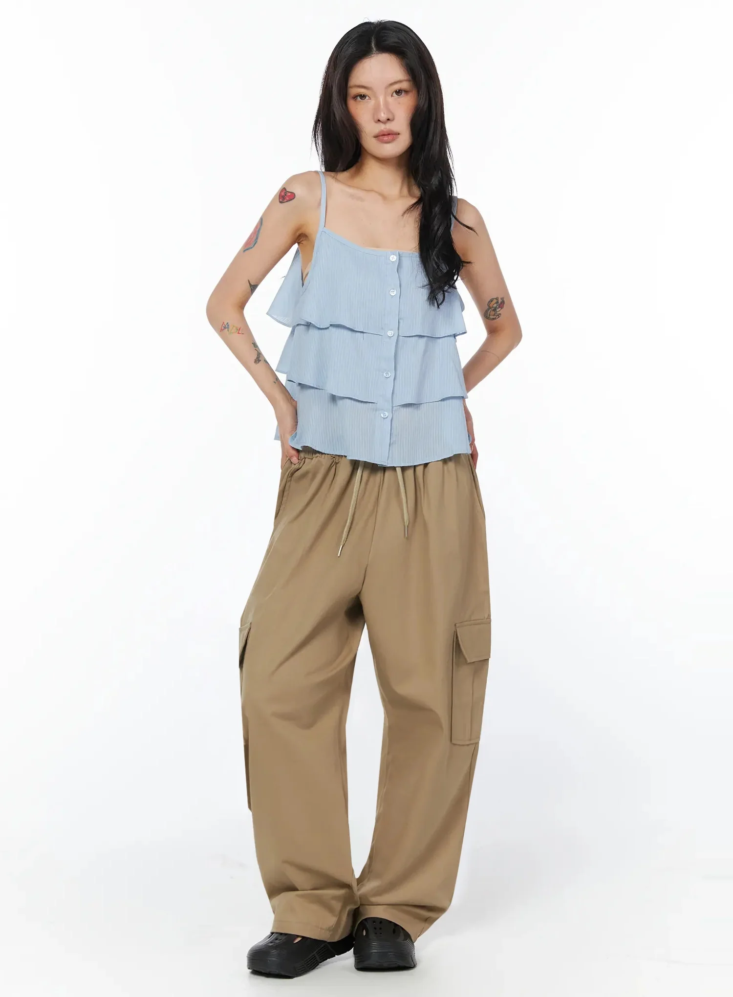 Layered Ruffle Stitch Blouse IU509 - Image 8