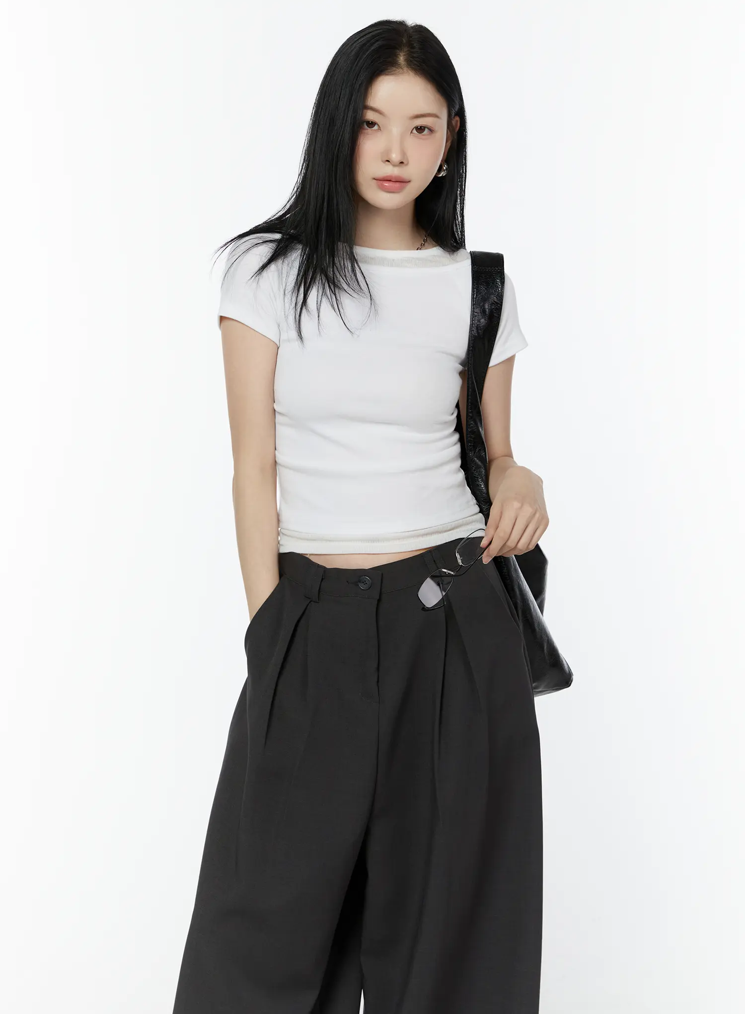 Layered Shirred Short Sleeve Tee IU503
