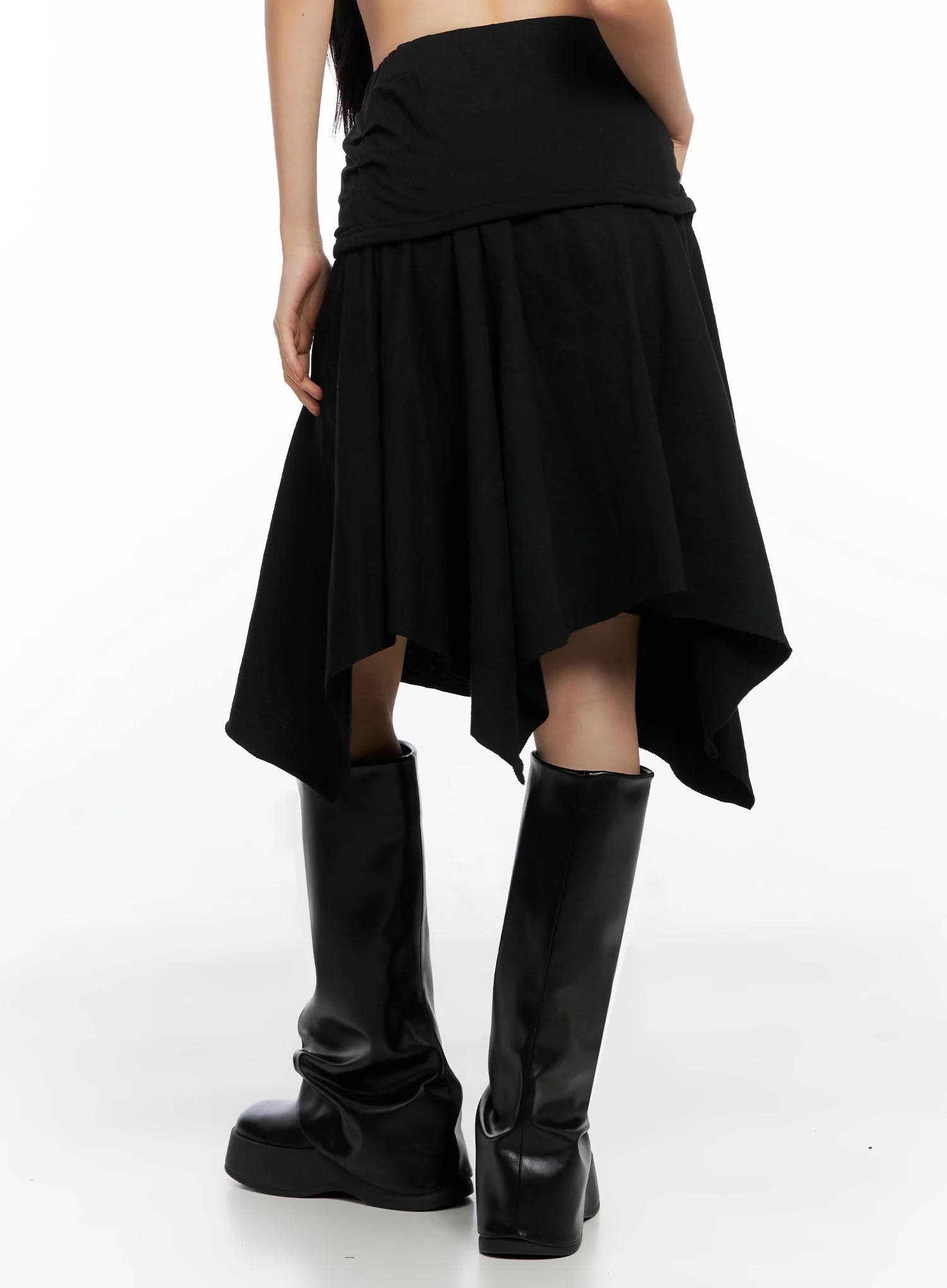Layered Shirring Asymmetrical Skirt IO517 - Image 4