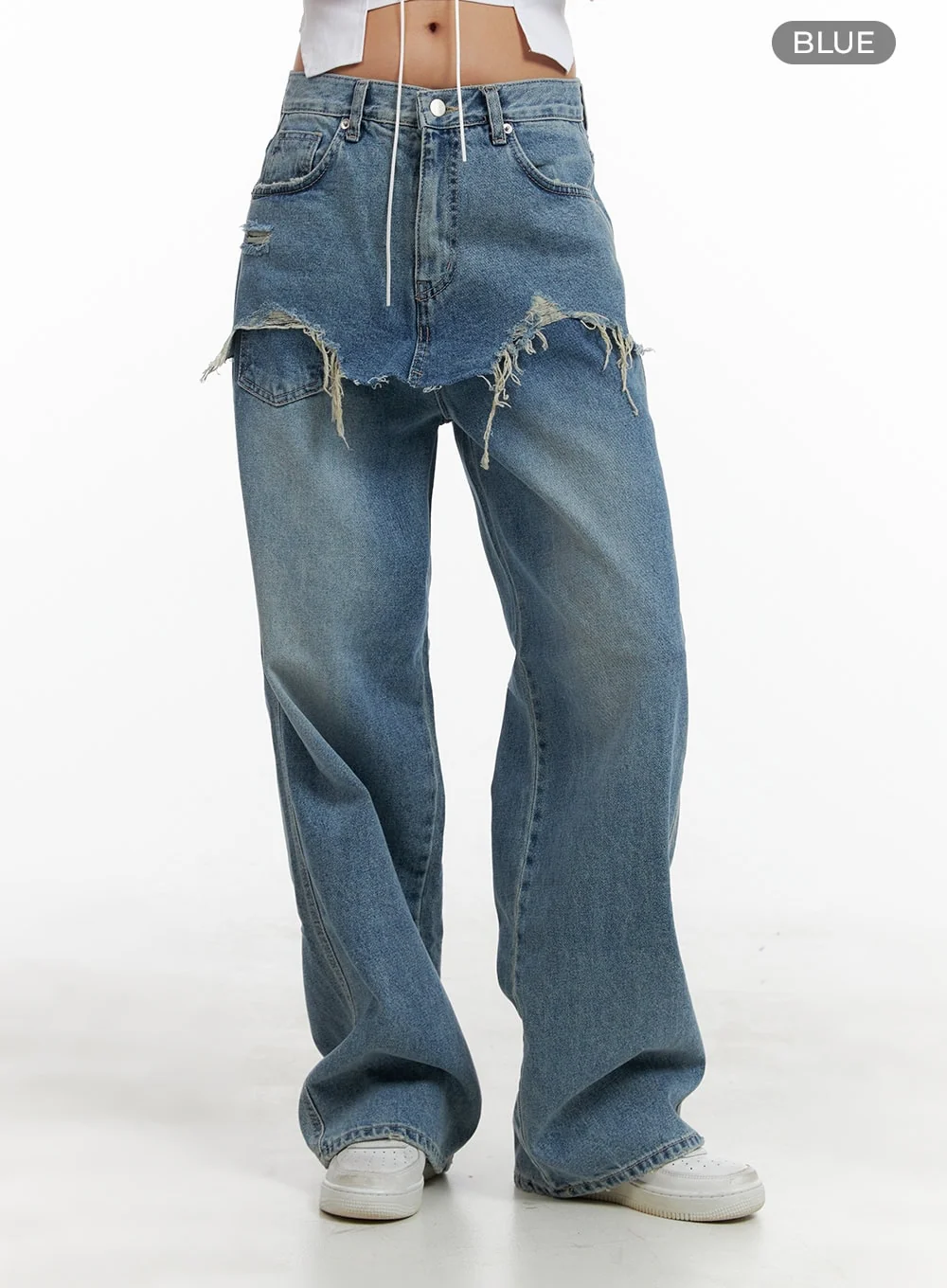 Layered Wide Leg Jeans CA430 - Image 9