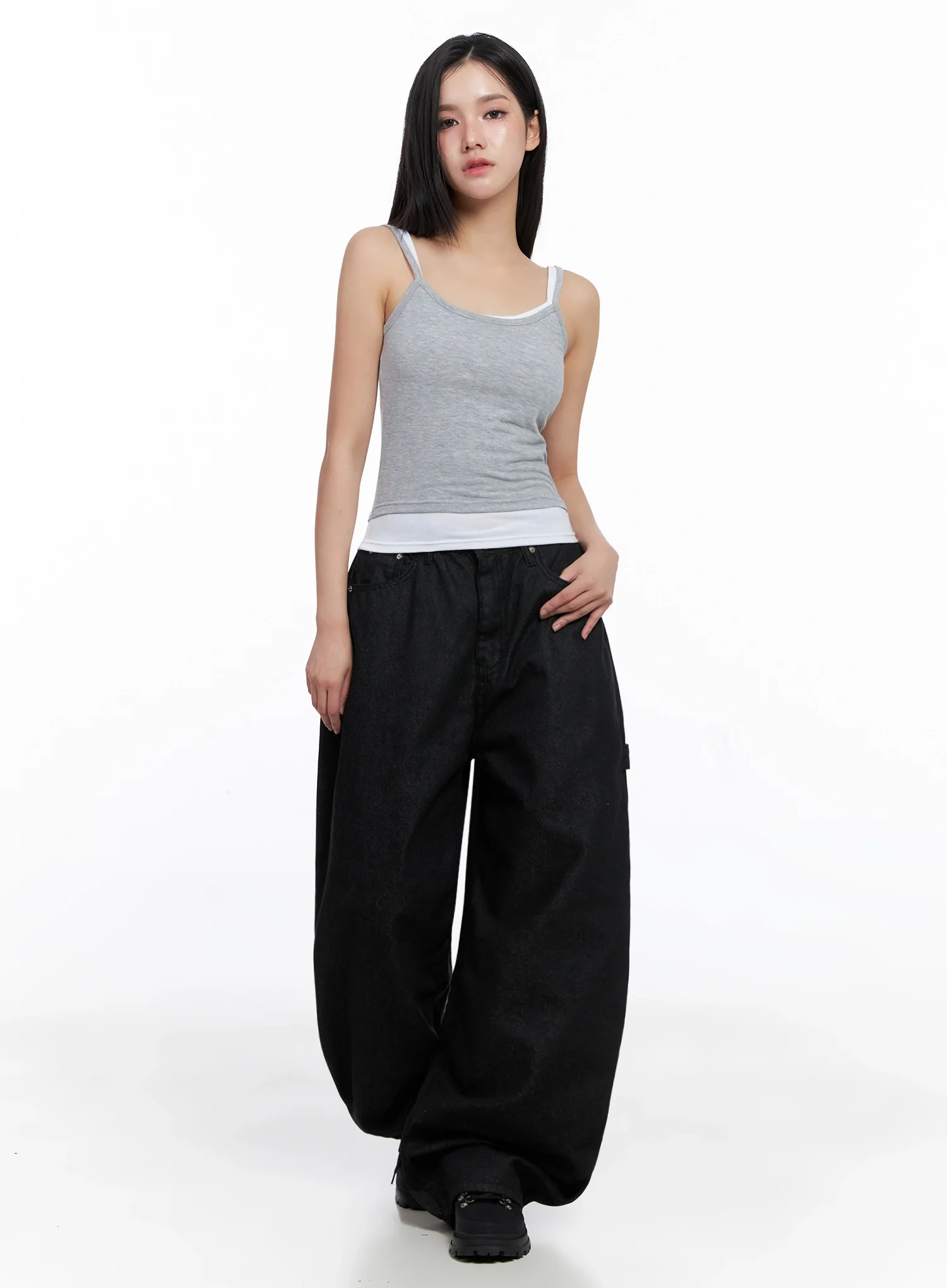 Lea Cross-Patch Baggy Jeans IS525 - Image 8