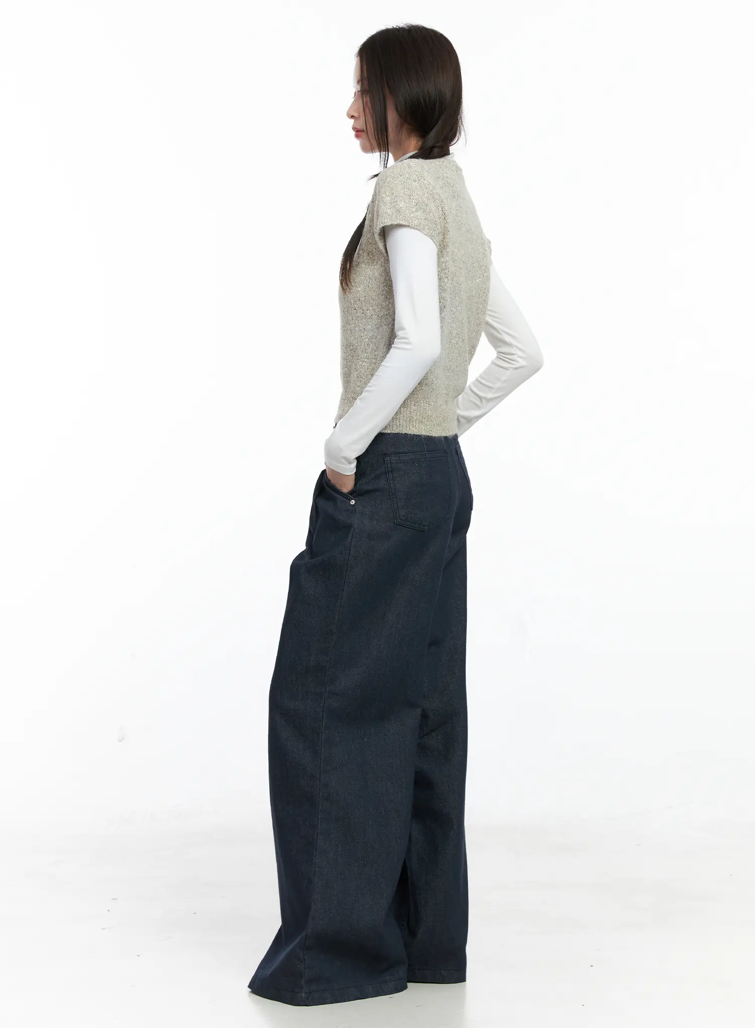 Lena Pintuck Baggy Jeans CO503 - Image 3