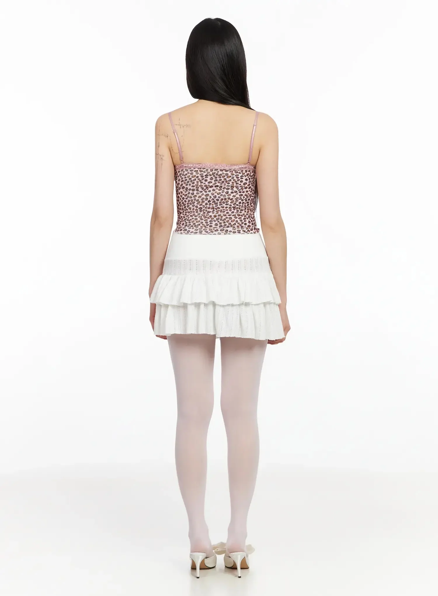 Leopard Print Lace Trim Cami IA523 - Image 12