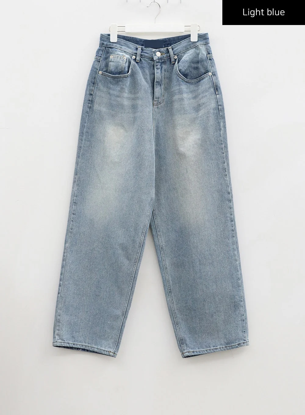 Light Wash Baggy Jeans Unisex CD26 - Image 14