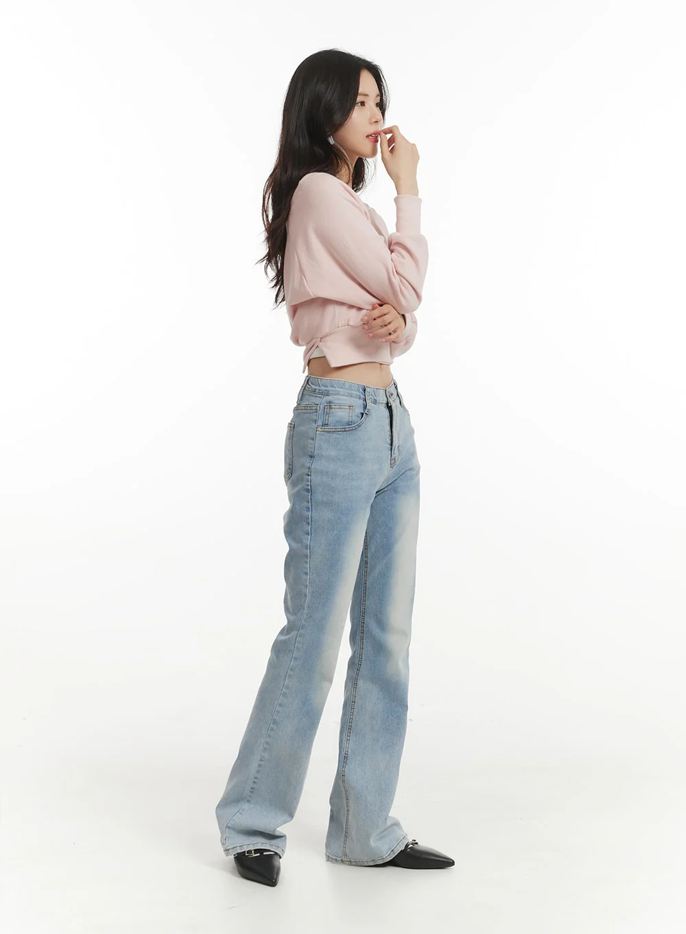 Light Washed Bootcut Jeans OF427 - Image 3