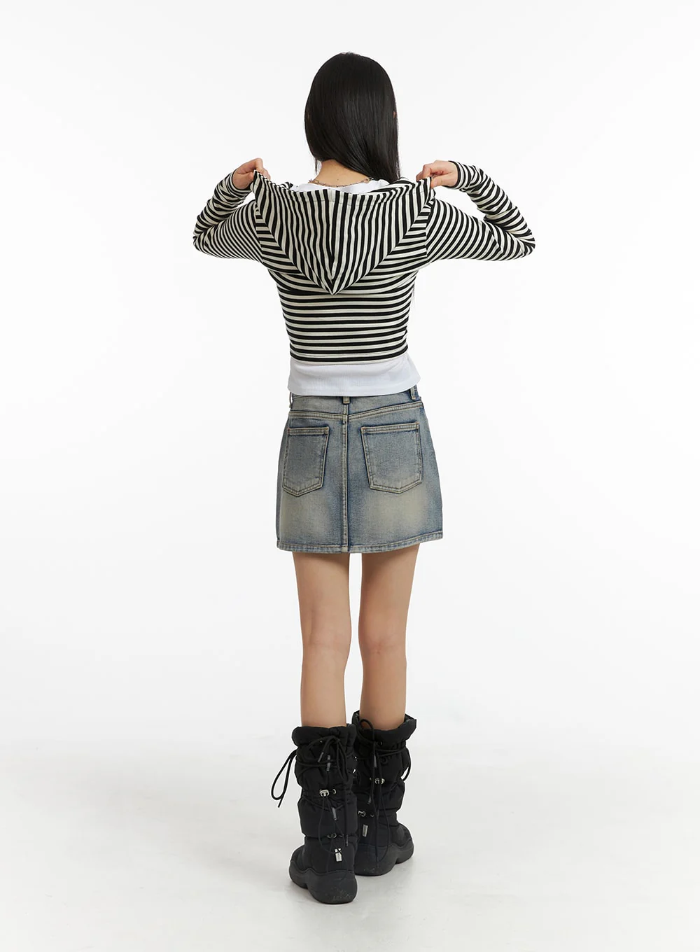 Light Washed Denim Mini Skirt CJ412 - Image 7
