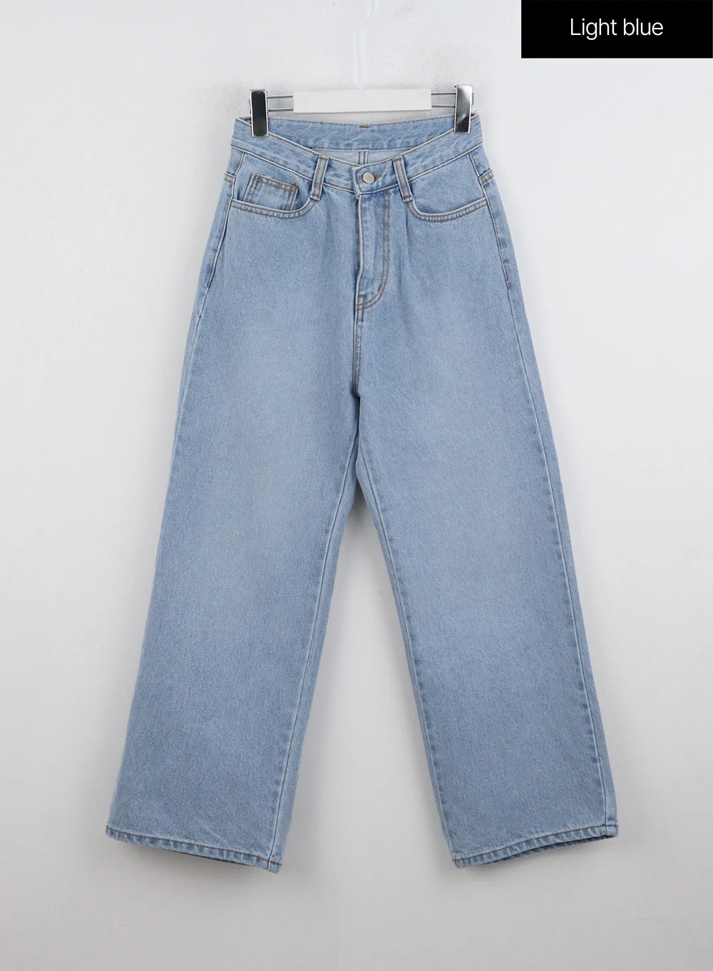 Light Washed Straight Jeans ON329 - Image 7