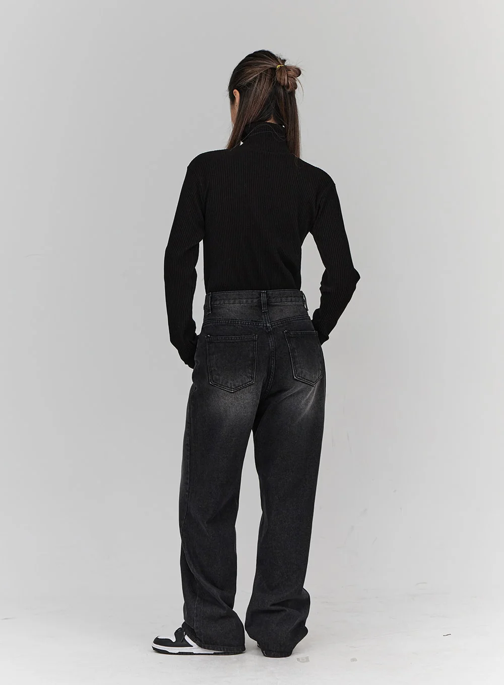 Light Washing Wide Leg Black Jeans CN23 - Image 12