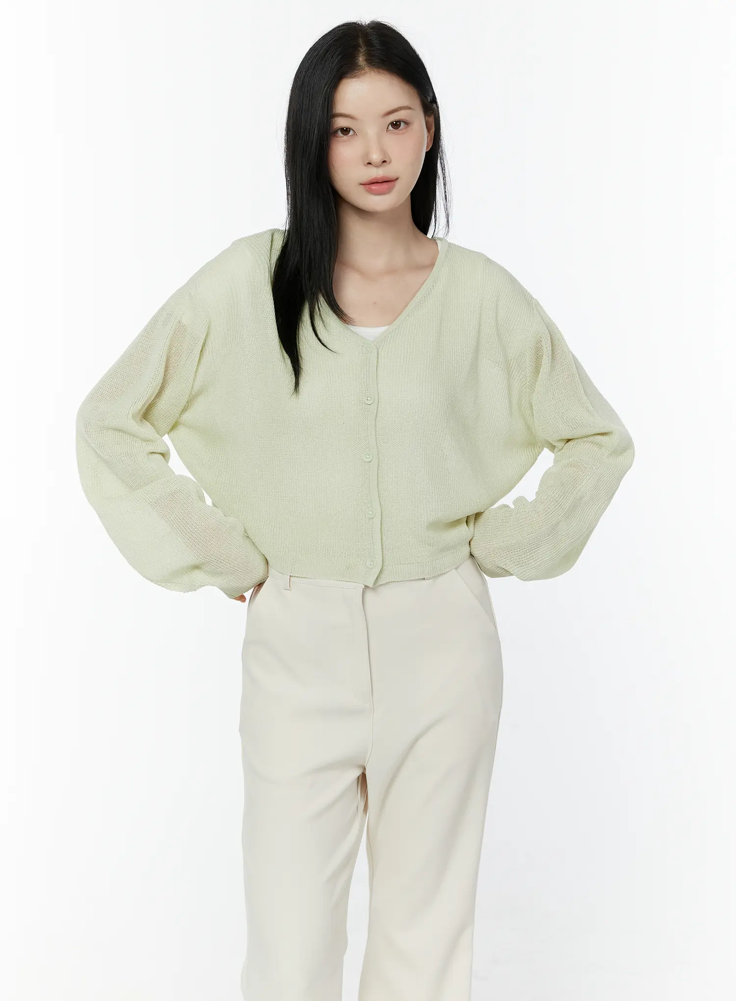 Lightweight Relaxed Fit Cardigan IU503 - Image 2