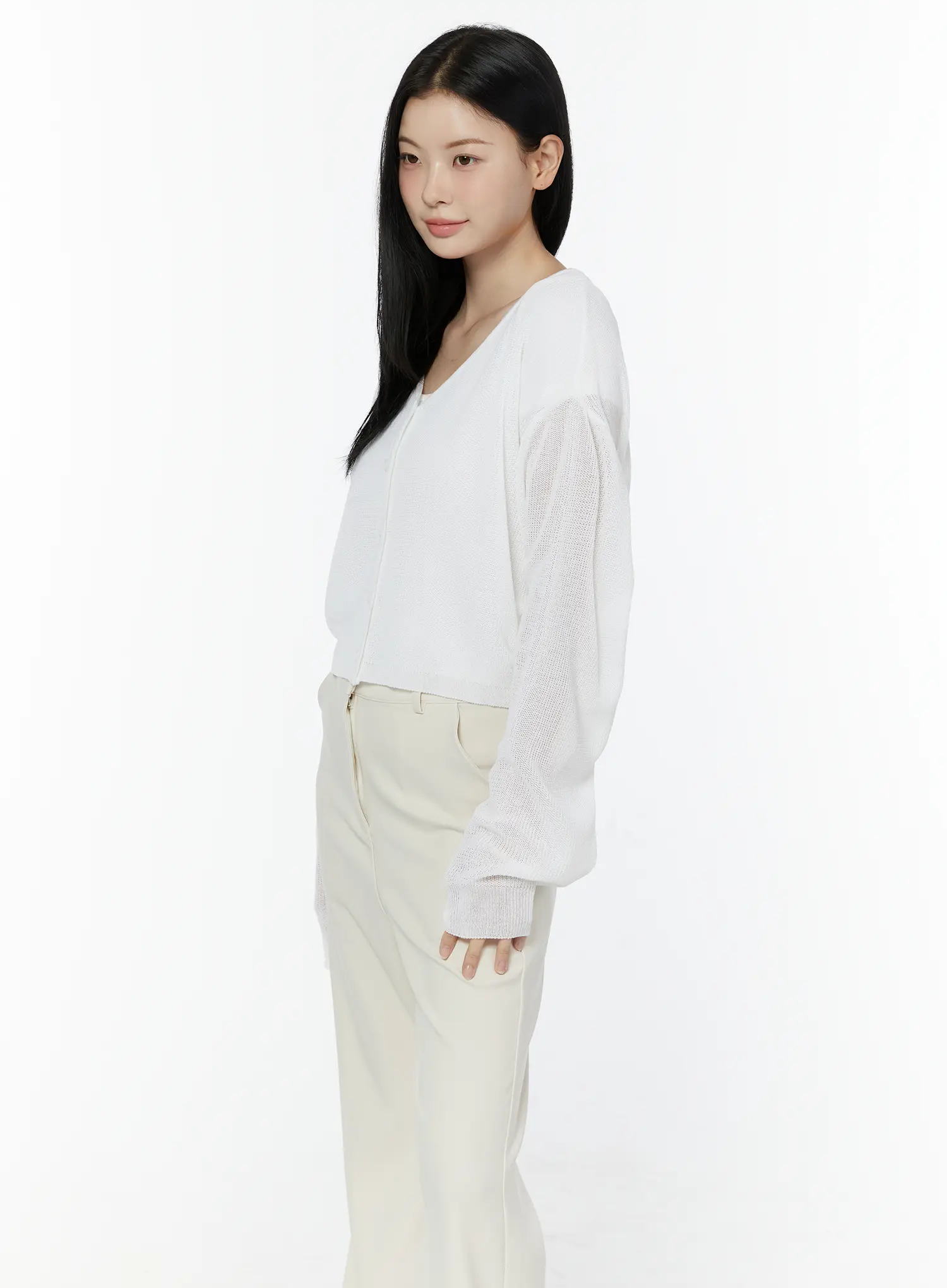Lightweight Relaxed Fit Cardigan IU503 - Image 8