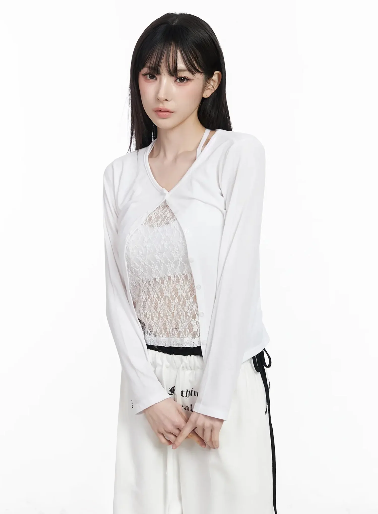 Lightweight Relaxed Fit Cardigan IU509 - Image 11