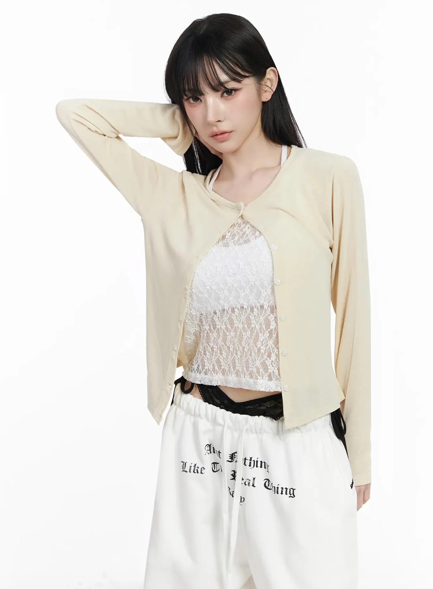 Lightweight Relaxed Fit Cardigan IU509 - Image 2