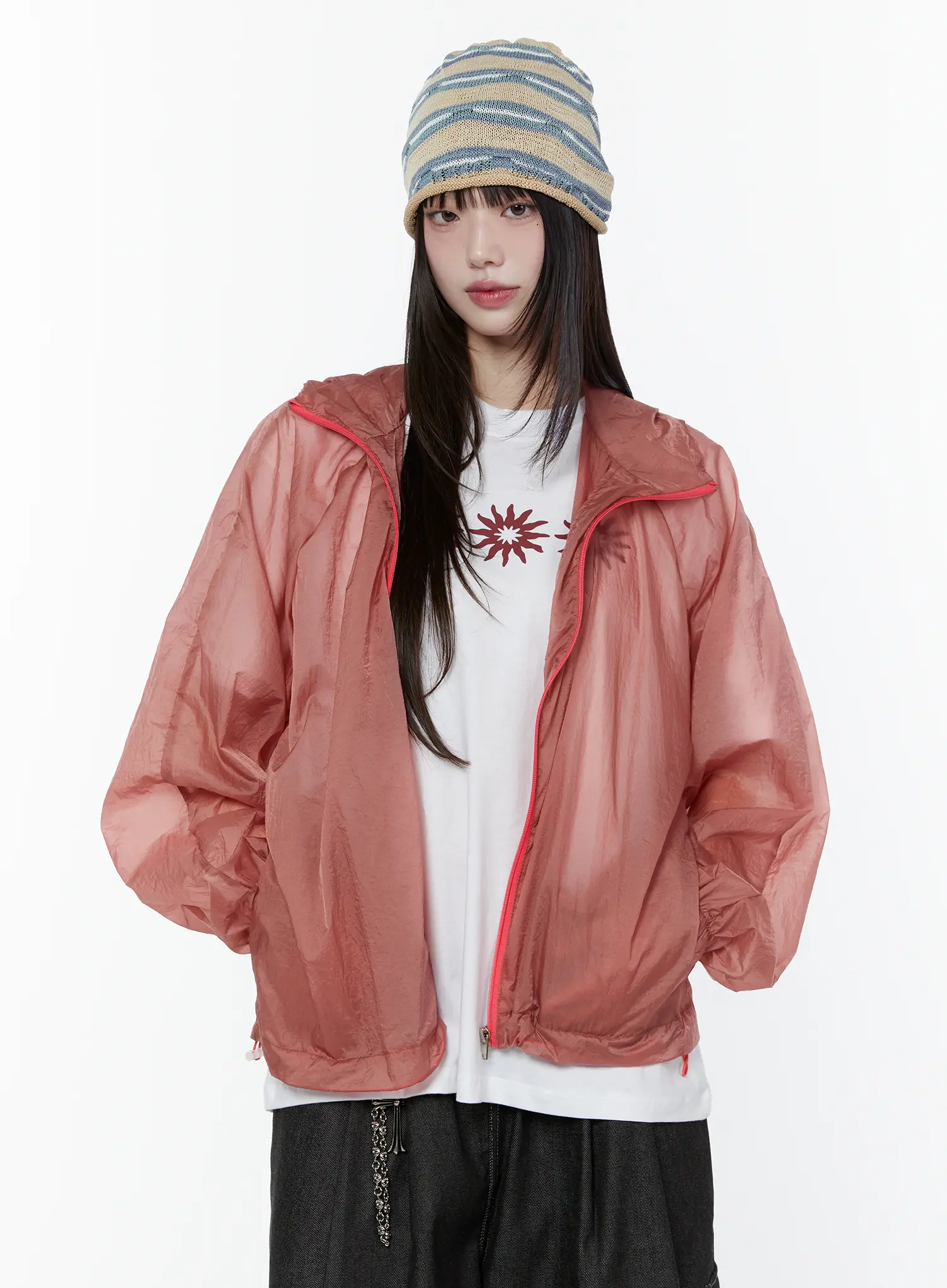 Lightweight Sheer Hooded Windbreaker CU505 - Image 5