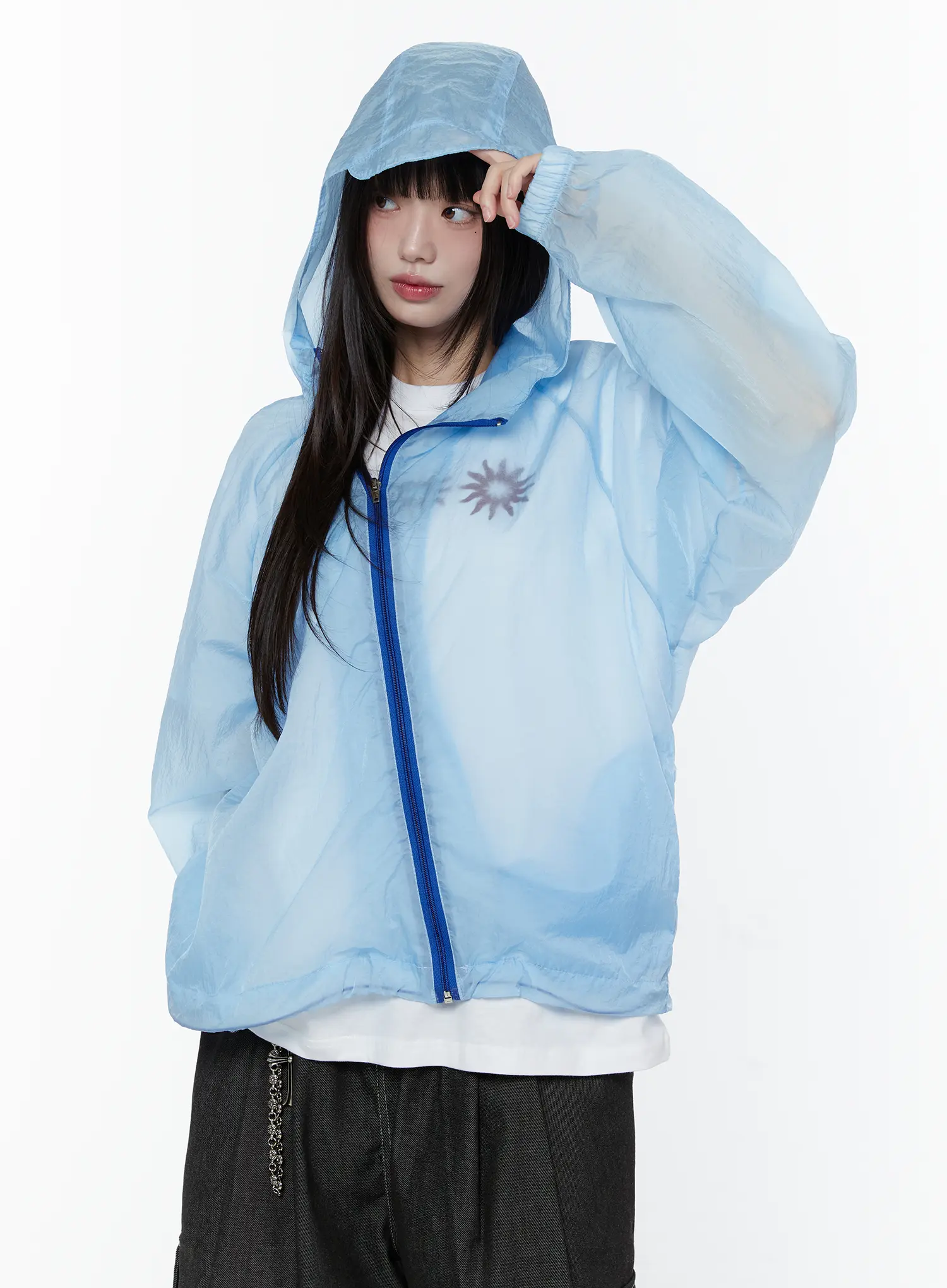 Lightweight Sheer Hooded Windbreaker CU505 - Image 6