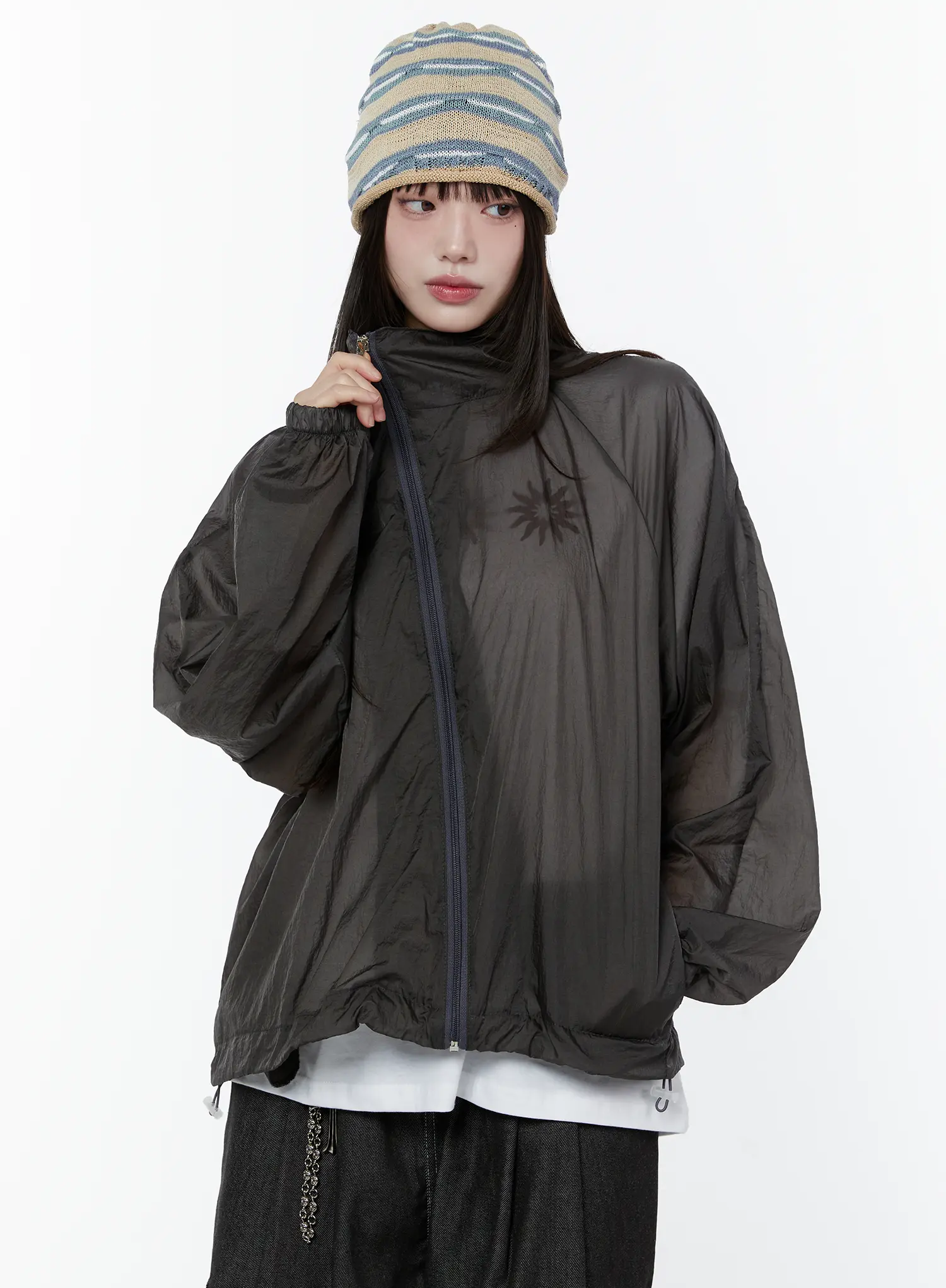 Lightweight Sheer Hooded Windbreaker CU505 - Image 7
