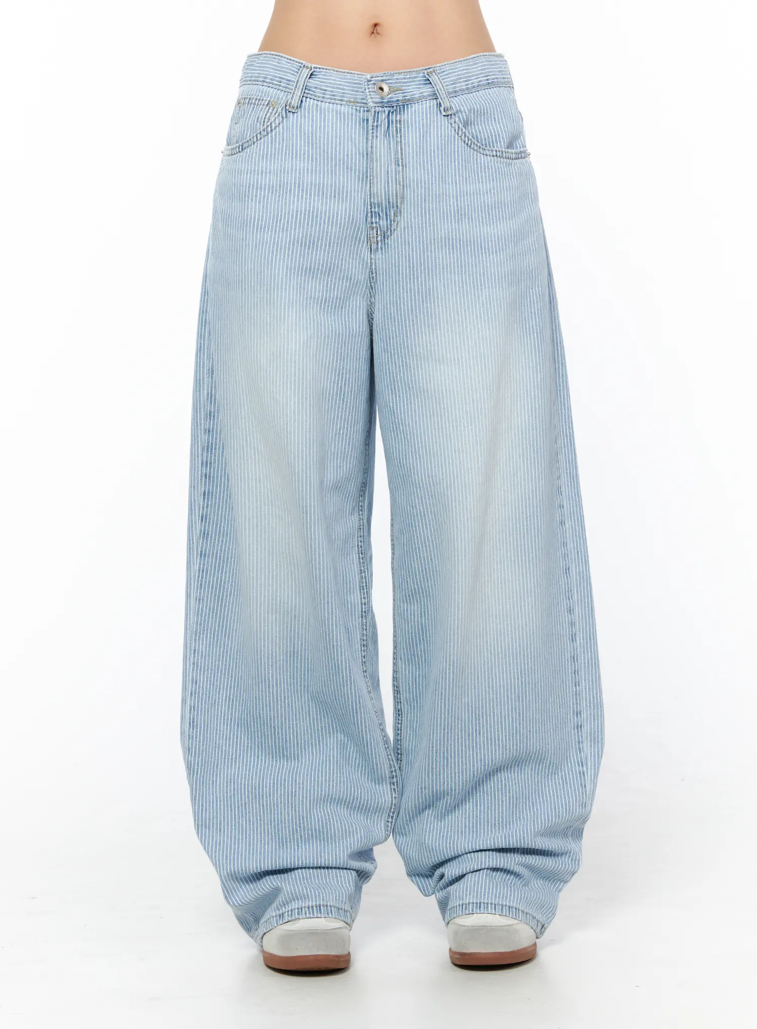 Lilo Striped Wide Leg Jeans CU512