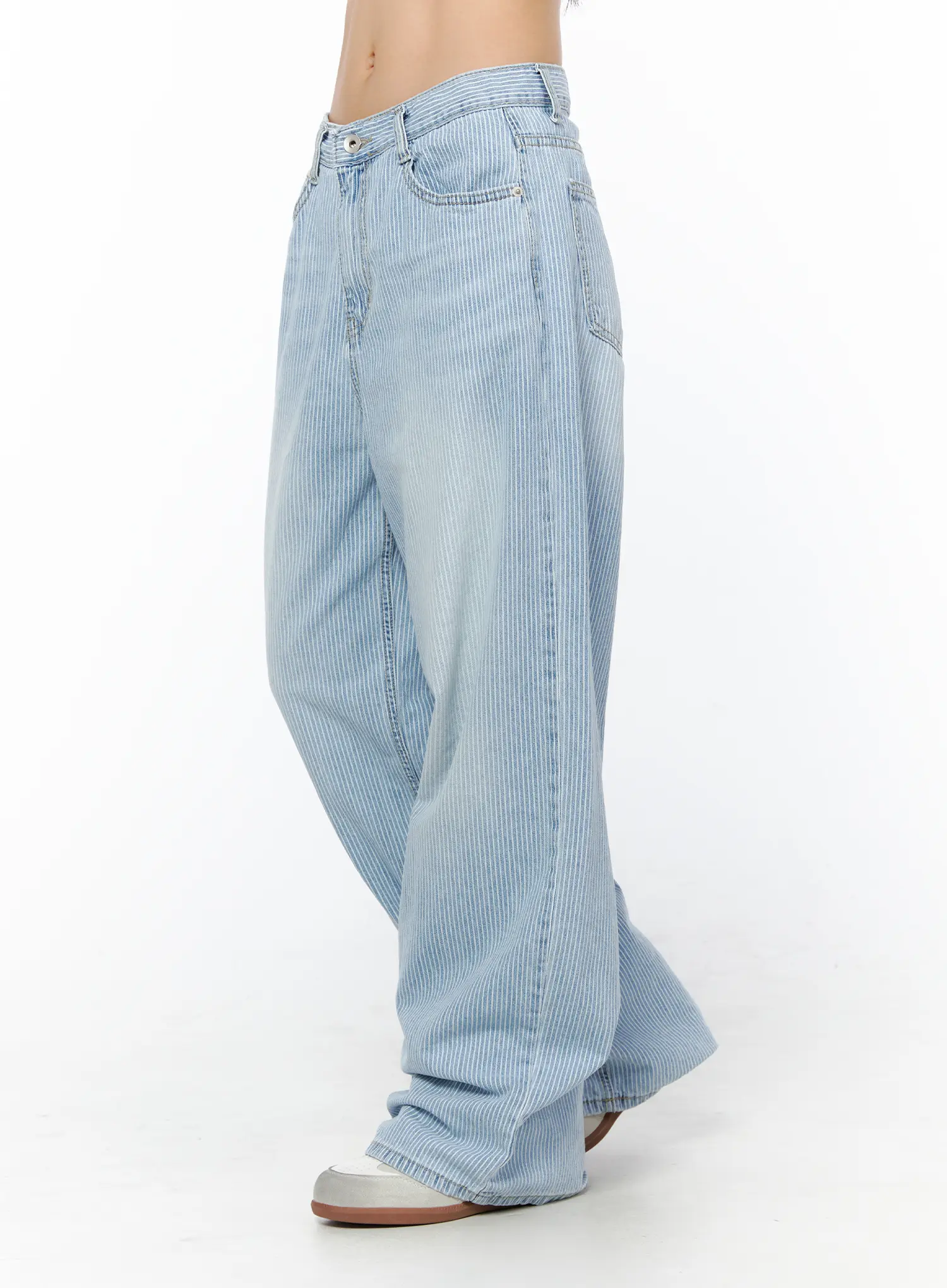 Lilo Striped Wide Leg Jeans CU512 - Image 3