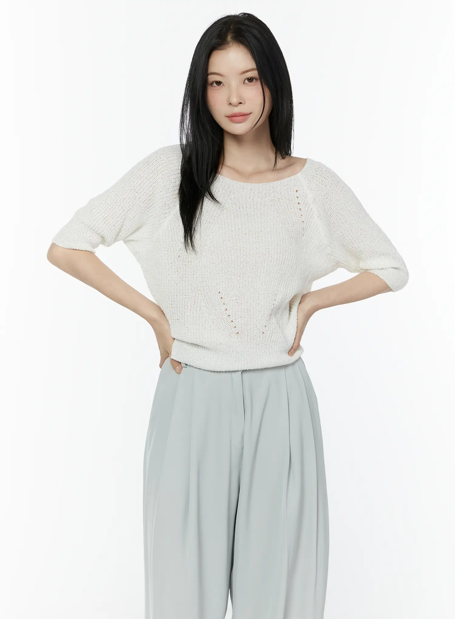 Linen Half Sleeve Knit Tee IU503 - Image 5