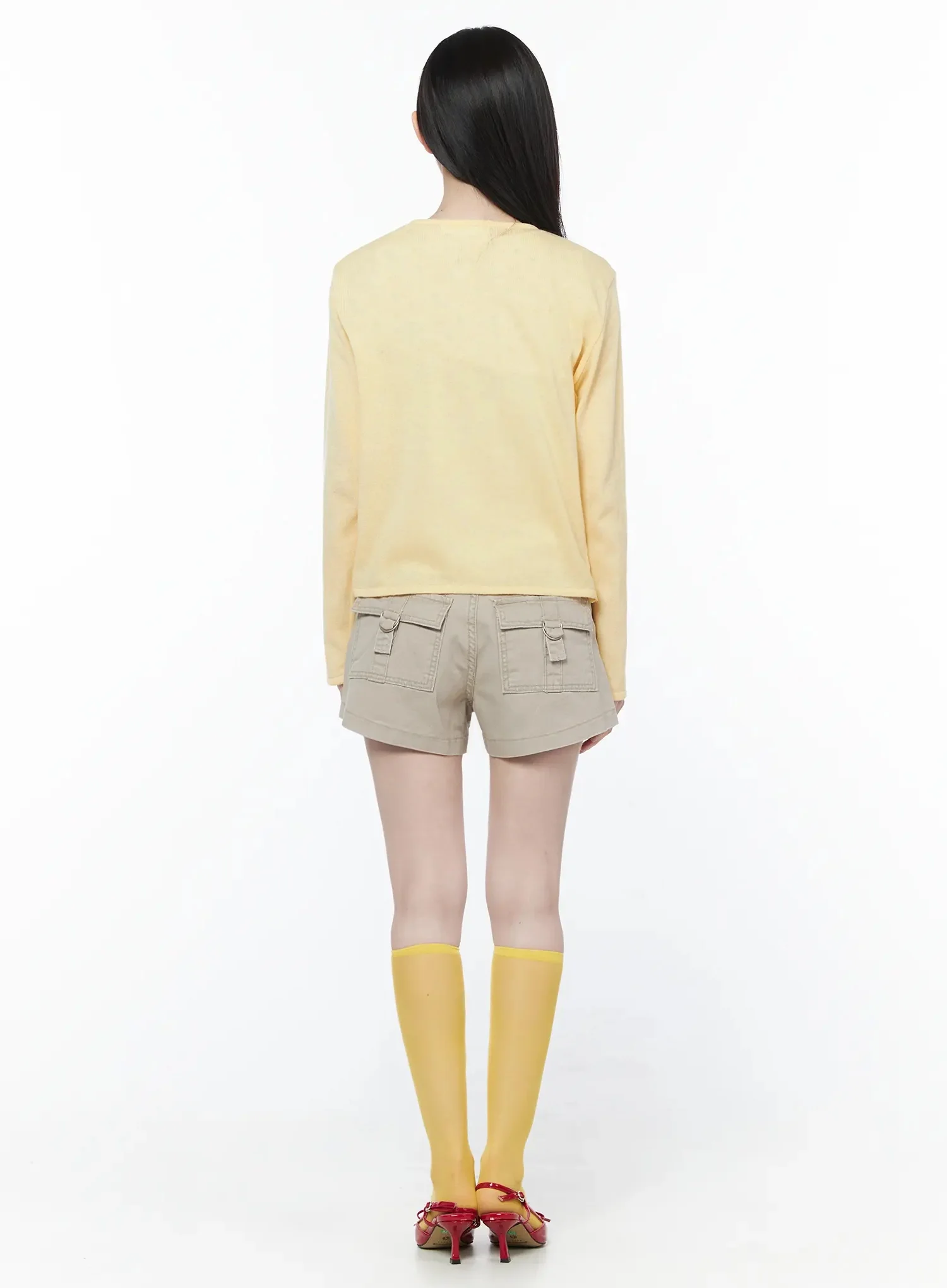 Linen Round Neck Cardigan IU512 - Image 5