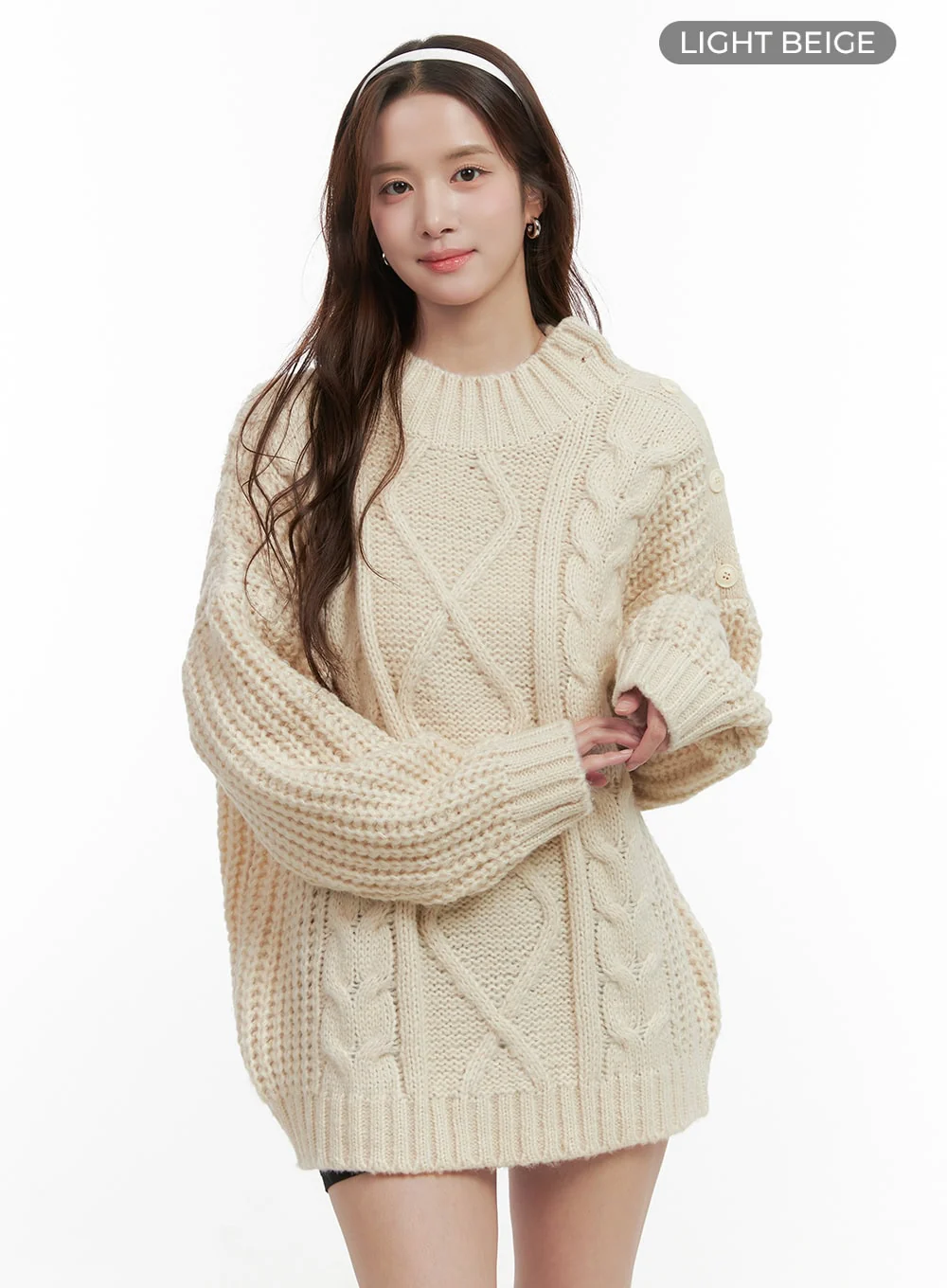 Loose-Fit Knit Mini Dress OO421 - Image 9