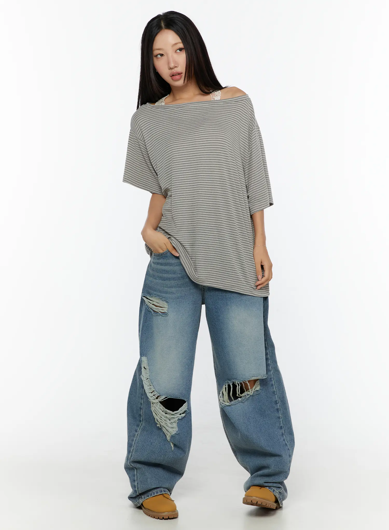 Loose Fit Striped Top CU526 - Image 3